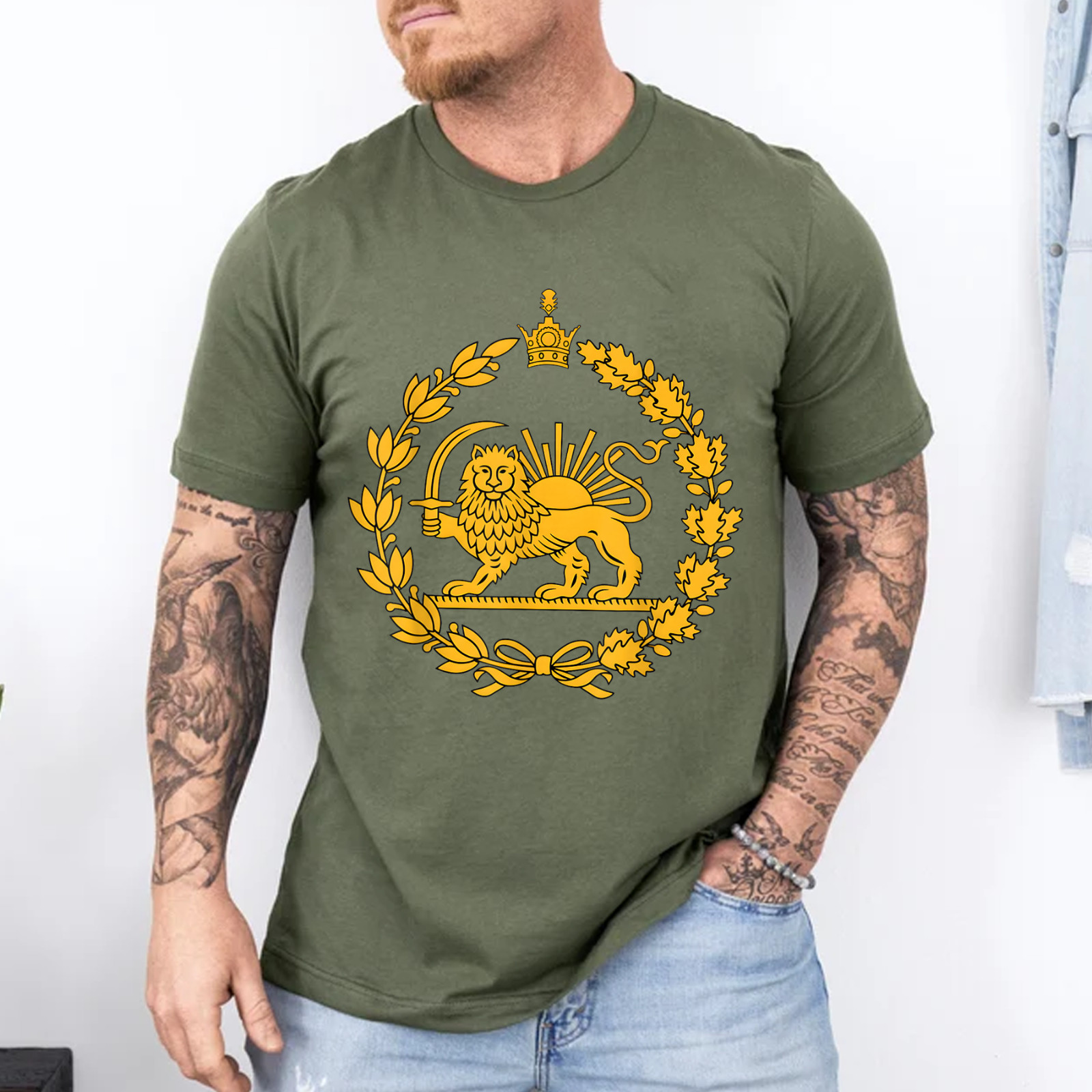 Lion and Sun Iran Persian Flag Iran Shir o Khorshid Graphic T-Shirt