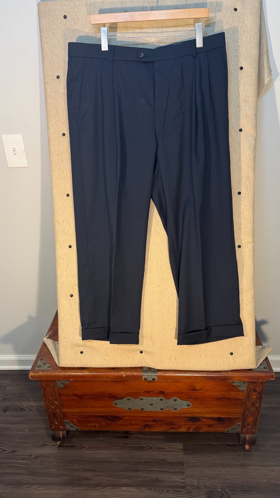 Ballin Pants BOGO 36×27 Brown Super 120s Wool Dress Slacks LOT OF 2 Pleated Cuff