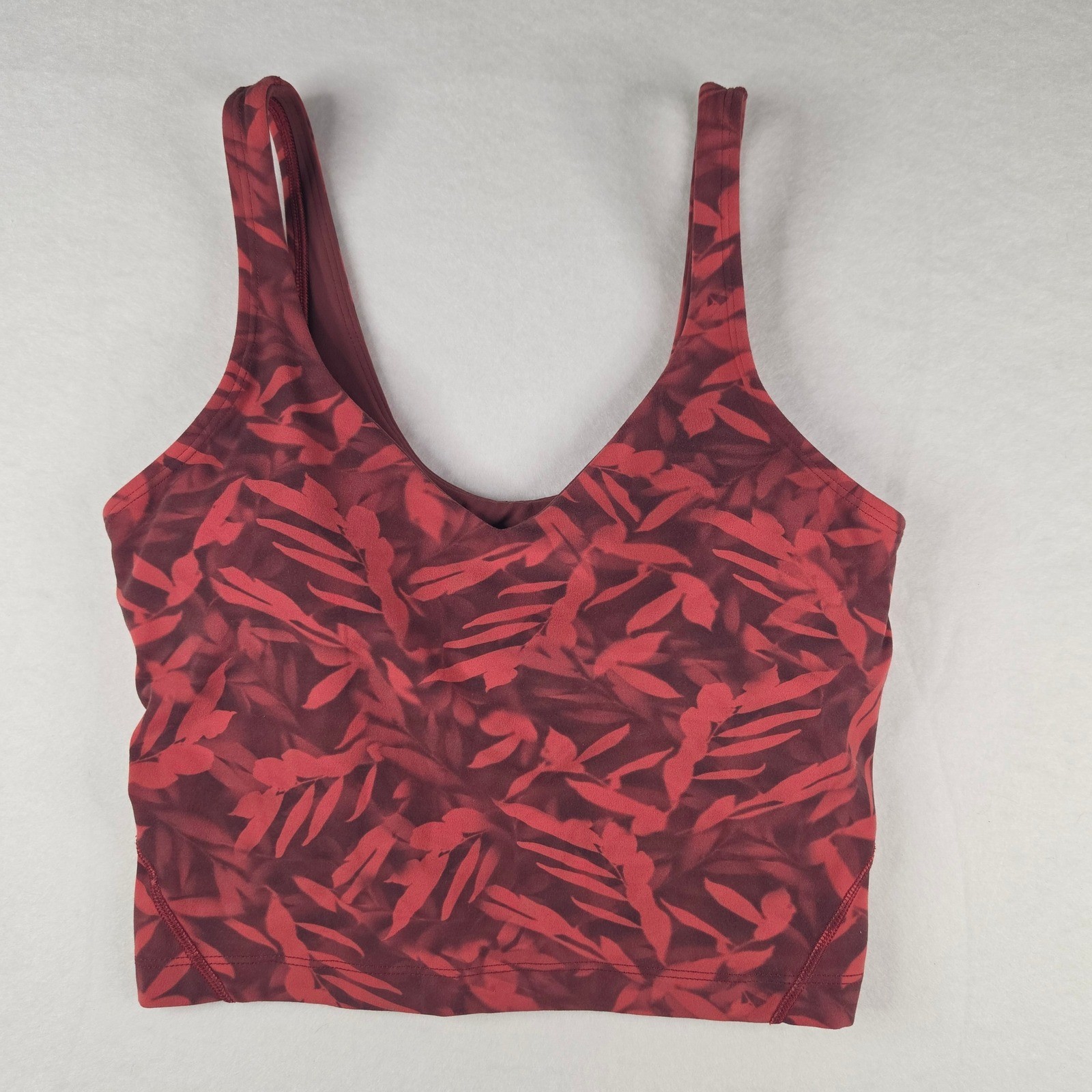 Lululemon Align Tank Top Size 4 Spray Leaf Fireside Red Multi Cropped