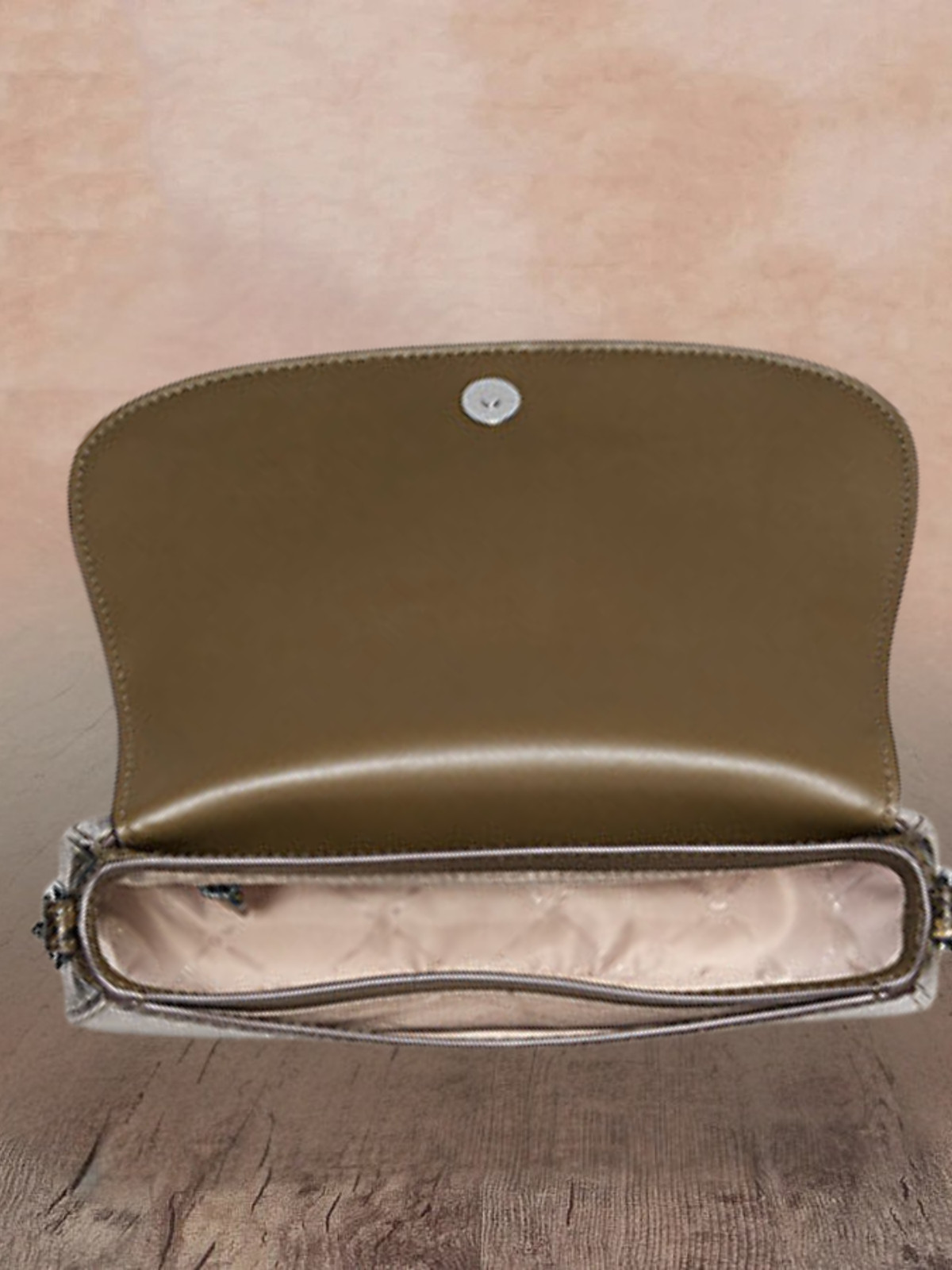 Michael Kors Mila Medium Women Snake Embossed Sling Messenger Bag Olive