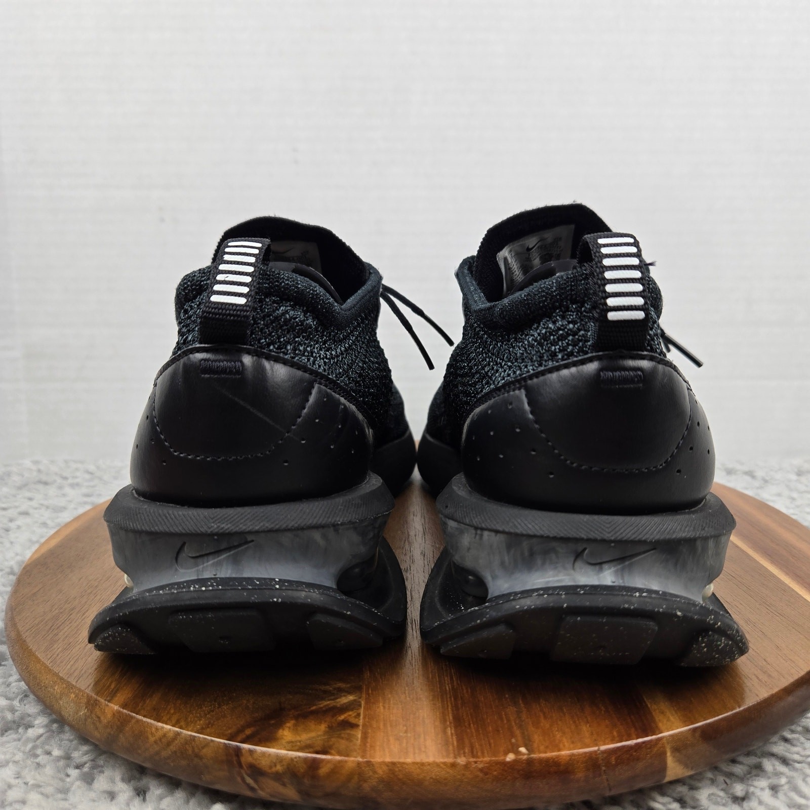 Nike Mens 12 Air Max Flyknit Racer Triple Black Casual Daily Lifestyle Sneaker