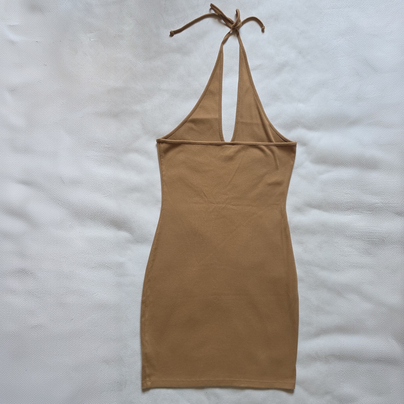 Wild Fable Women’s Brown Halter Tie Neck Knit Stretch Bodycon Mini Dress M