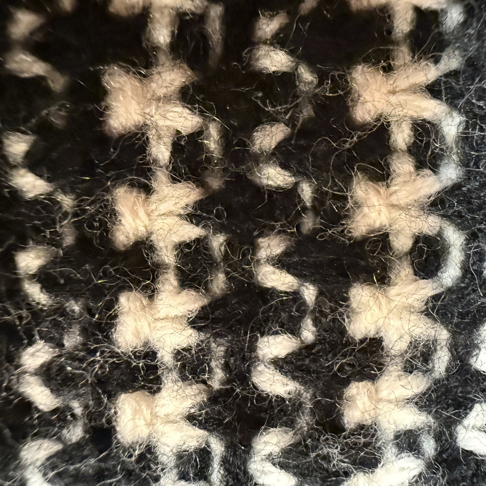 ANTHROPOLOGIE Do Everything In Love Poncho ONE SIZE Black/Cream Acrylic Knit