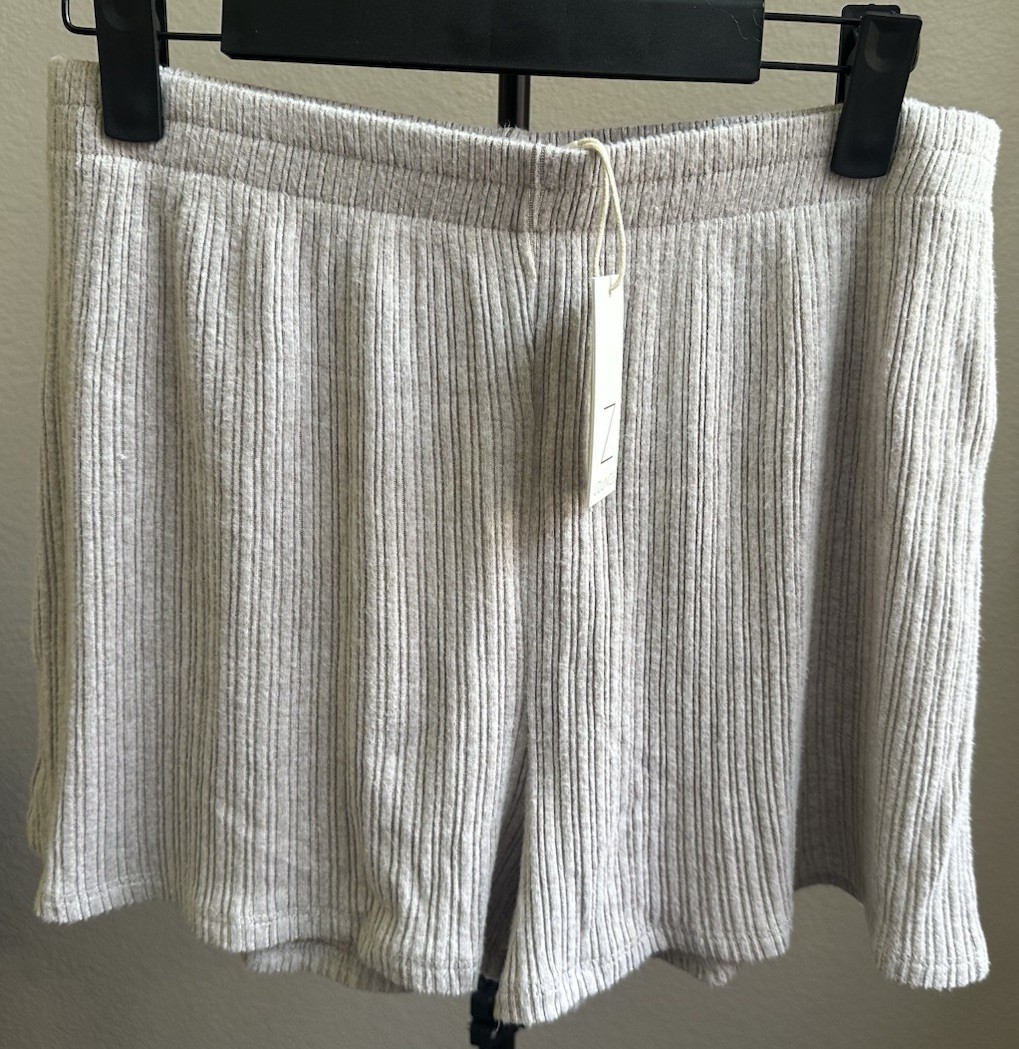 Z SUPPLY Women’s Ribbed Gray Slate Lounge Wear Shorts•Elastic Waist•NWT• Medium
