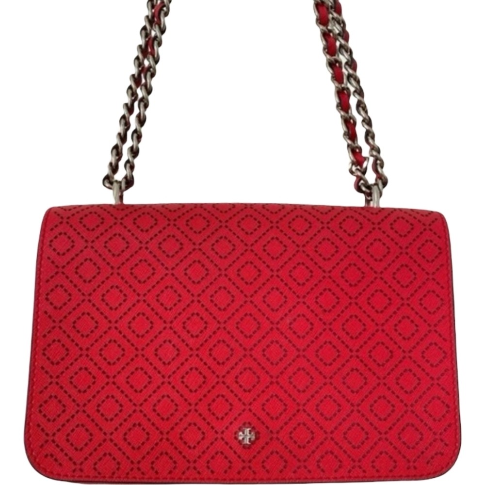 Tory Burch Robinson Perforated Crossbody Red