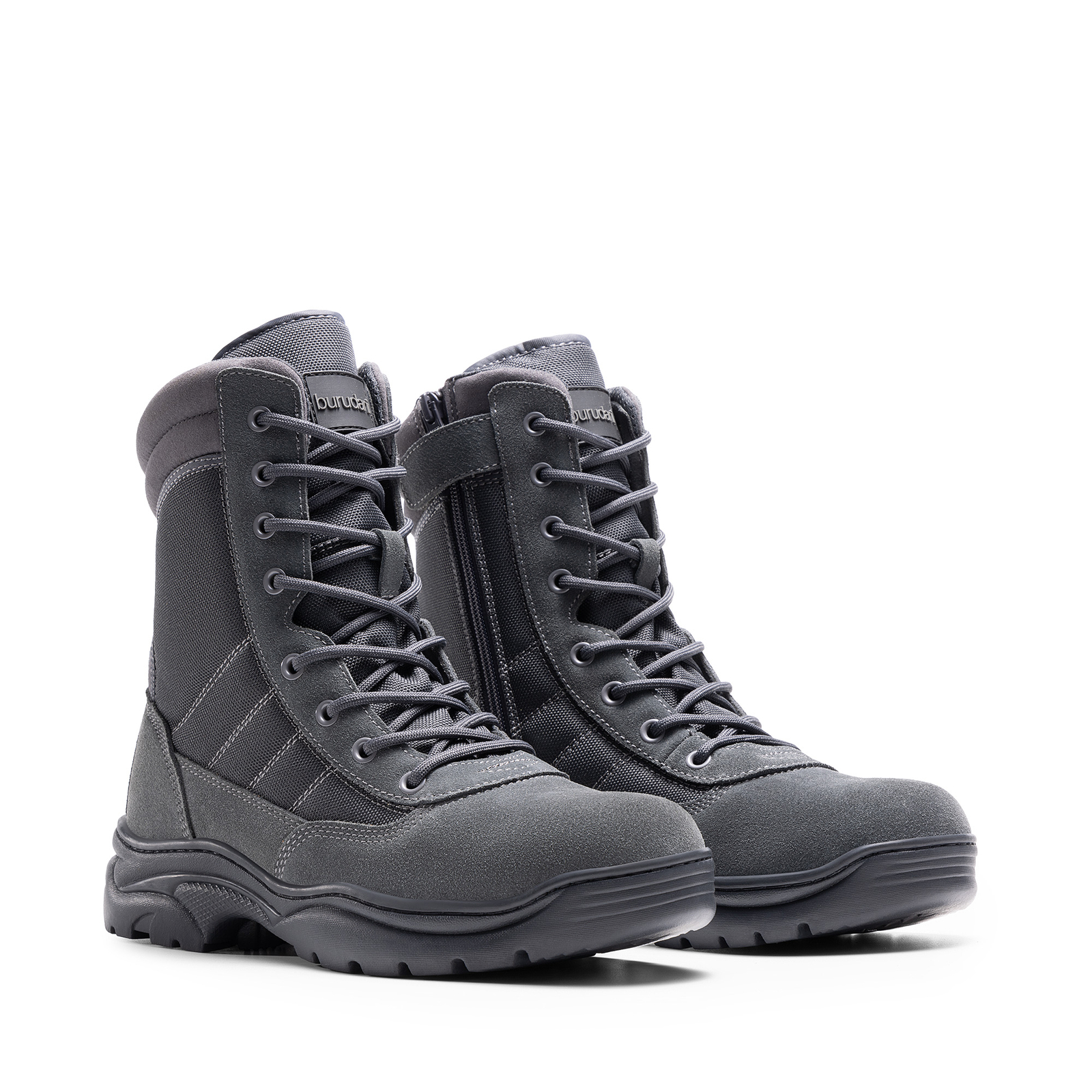 Men Combat Tactical Boots Side Zipper Military Work Hiking Boots Non Slip