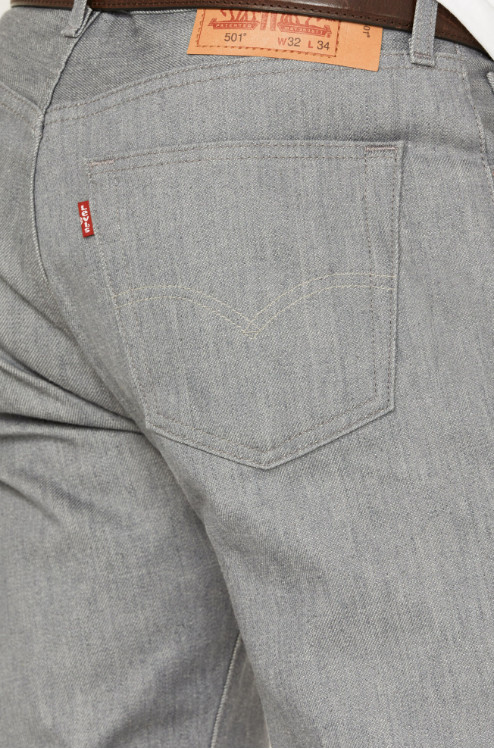 Levis 501 Shrink To Fit Button Fly Jeans Straight Leg Color Silver Rigid 1403