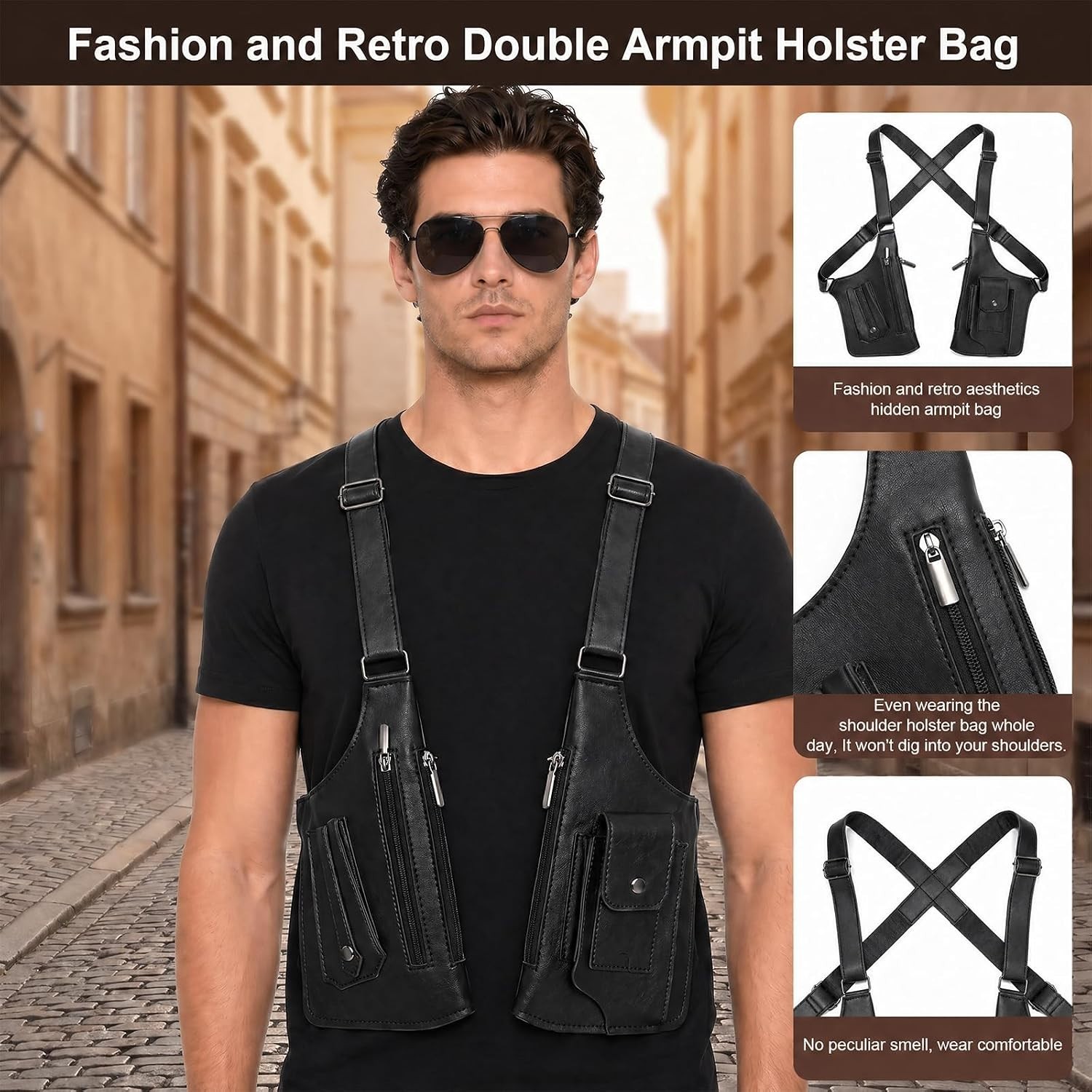 Underarm Anti-Theft Bag, Hidden Shoulder Holster, Double Storage Pouch, Phone