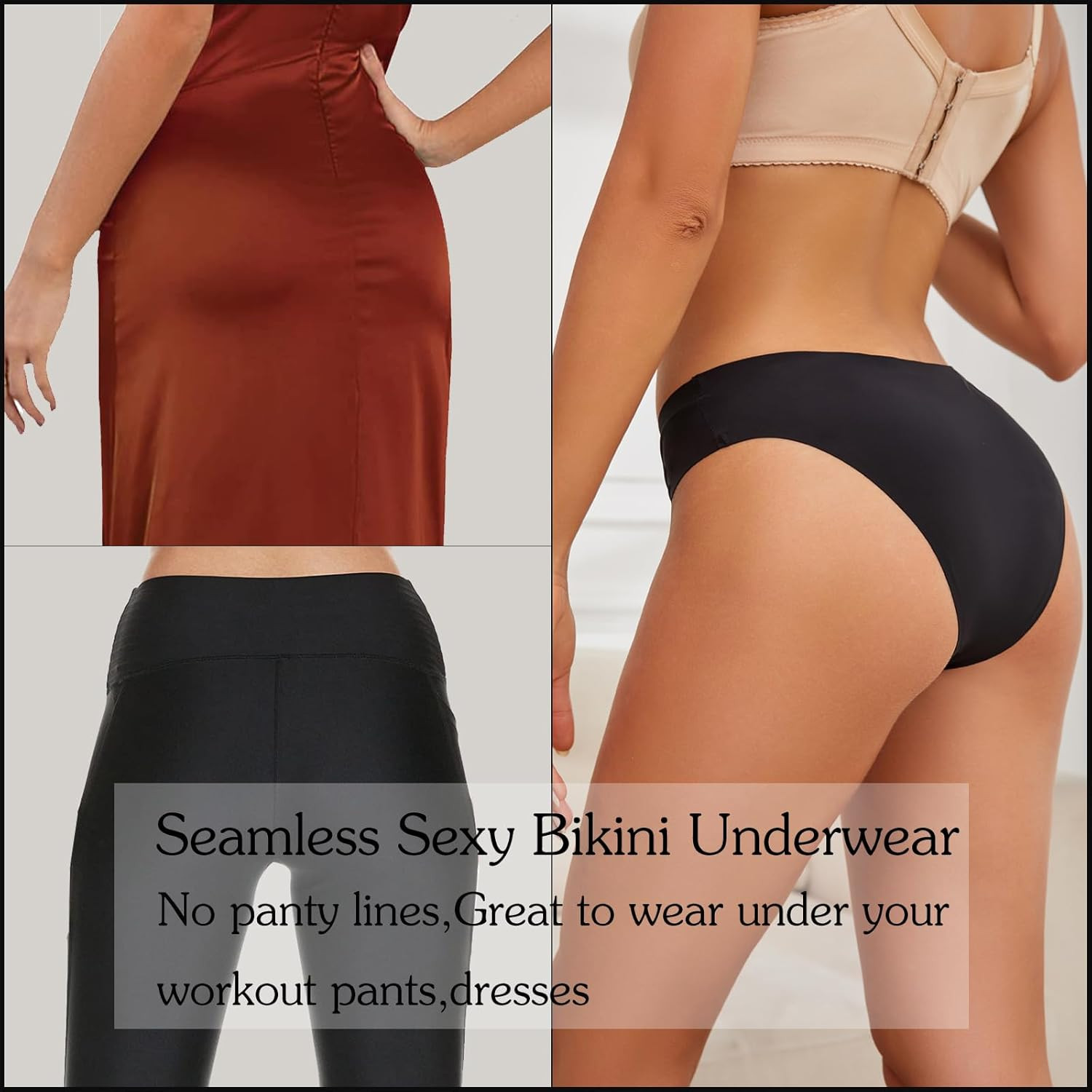 Seamless Underwear for Women No Show Panties Invisibles Briefs Soft Stretch Biki