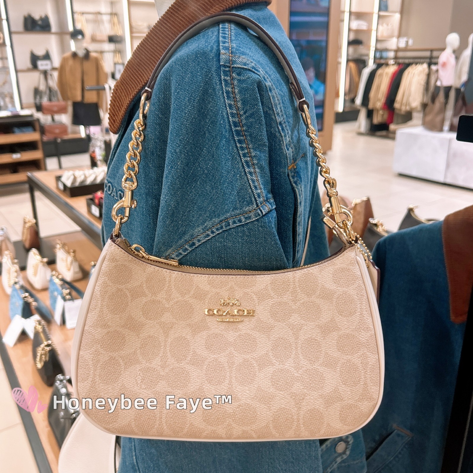 NWT Coach Teri Shoulder Bag In Signature Canvas CV933
