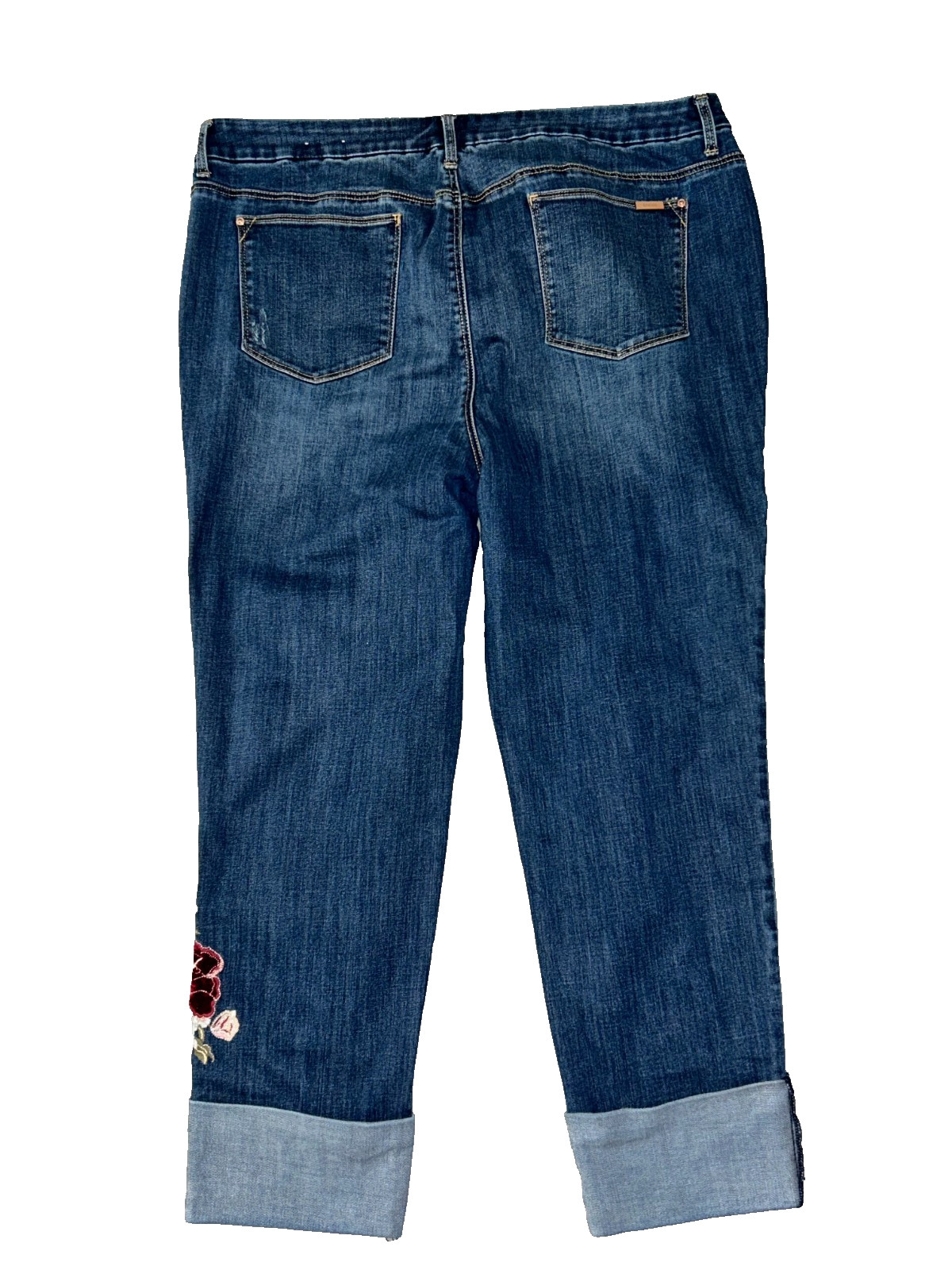 Chico’s Slimming Embroidered Girlfriend Ankle Jeans Women’s 3.5 Blue XL/18