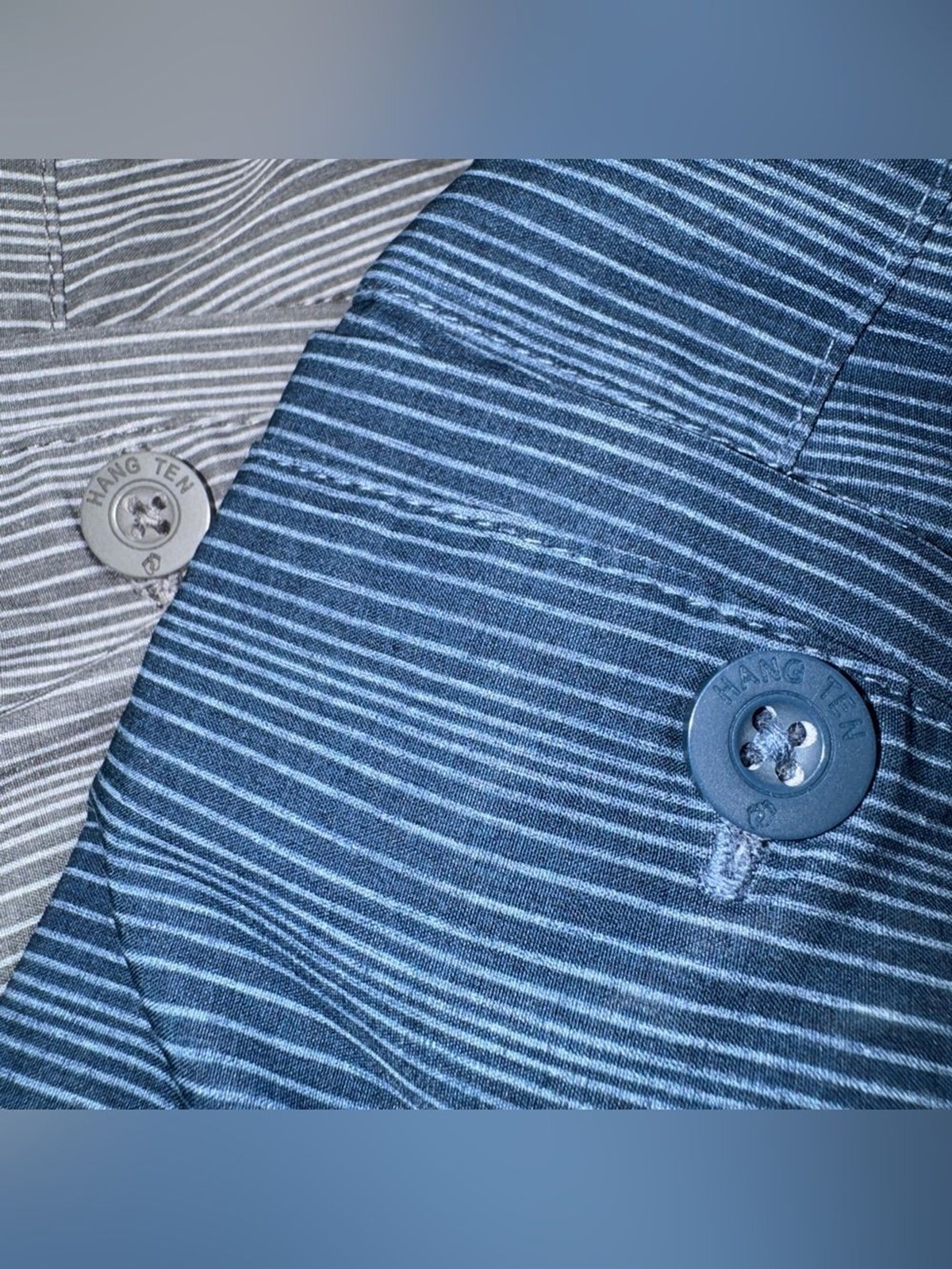 Hang Ten Men’s Striped Chinos – Blue and Gray