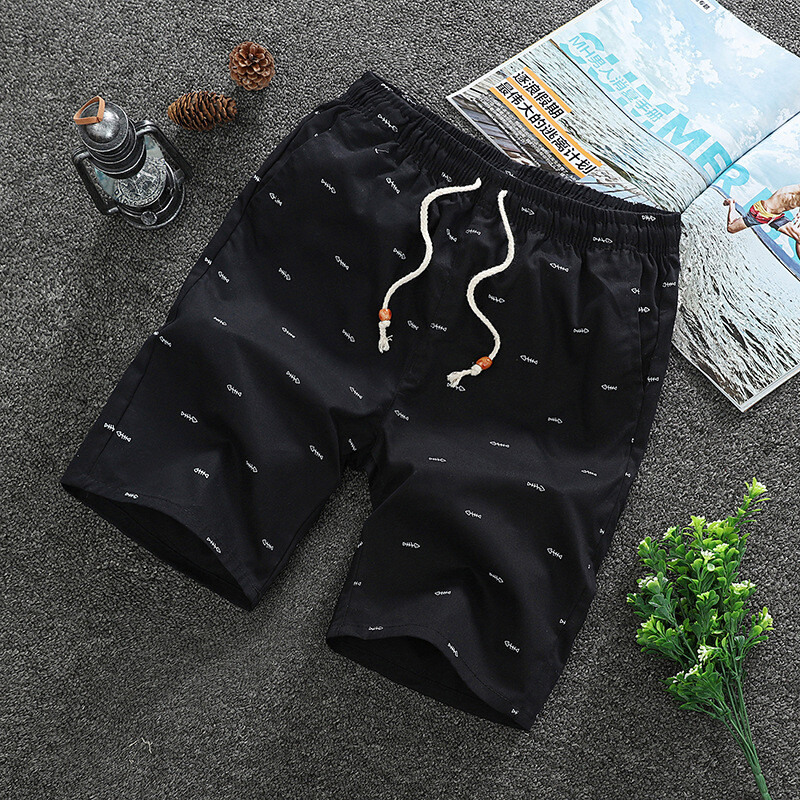 Casual Summer Beach Shorts Chino Jogger Pants Fish Bone Twill Cotton Slim Fit US