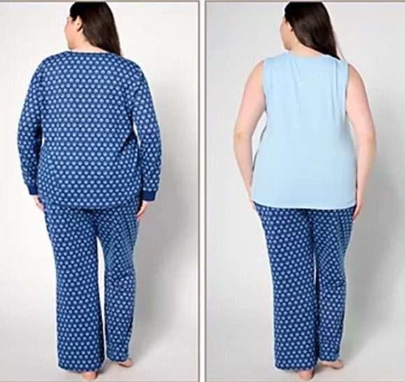 MUK LUKS Hacci Knit Novelty Pajama Set With Eye Mask Size L Navy Lotus NEW