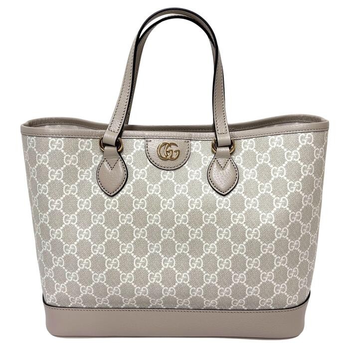GUCCI GG Supreme Ophidia Small Tote Bag 765043 Beige White Shoulder Bag Handbag