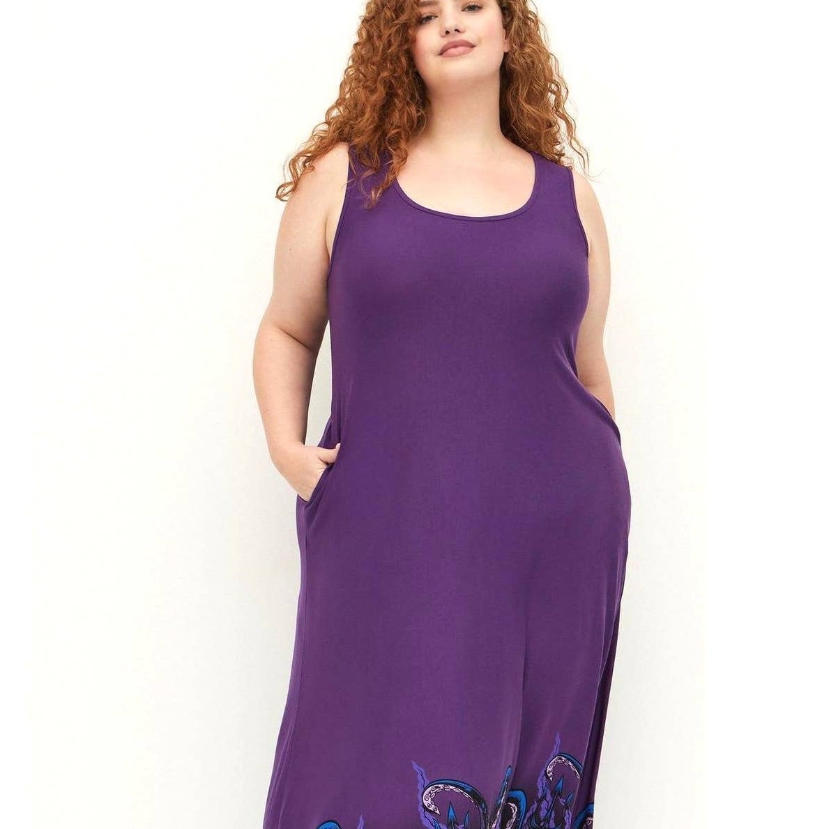 Torrid 1 (1X) Disney Villains Ursula Costume Cosplay Maxi Dress Little Mermaid