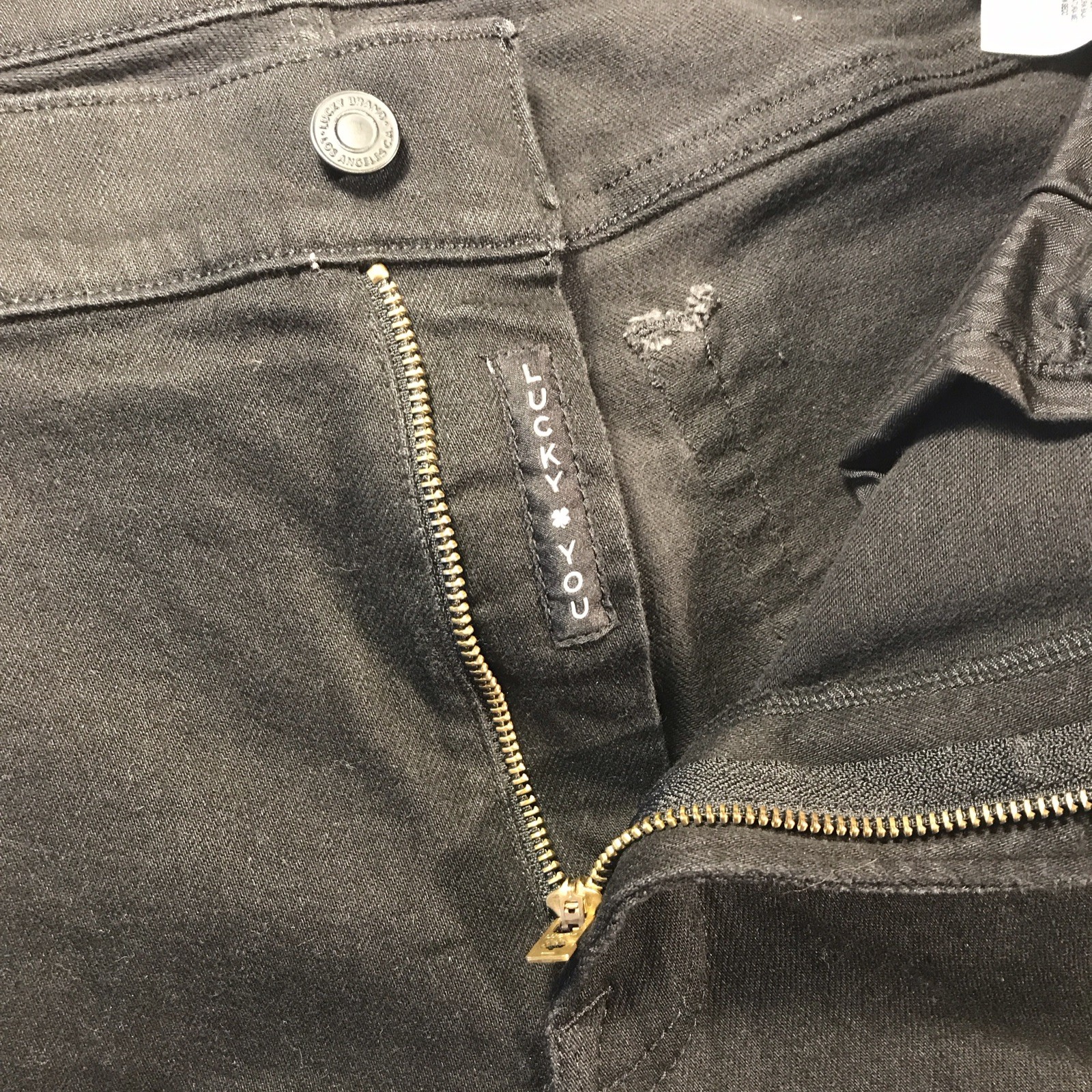 Lucky Brand Men’s Straight Fit Black Dark Wash Stretch Denim Jeans 5-Pocket