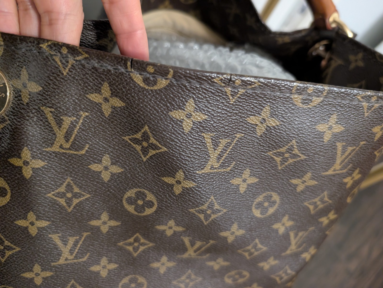 Louis Vuitton Monogram Large Shoulder Bag Brown Braided Handle Detachable Strap