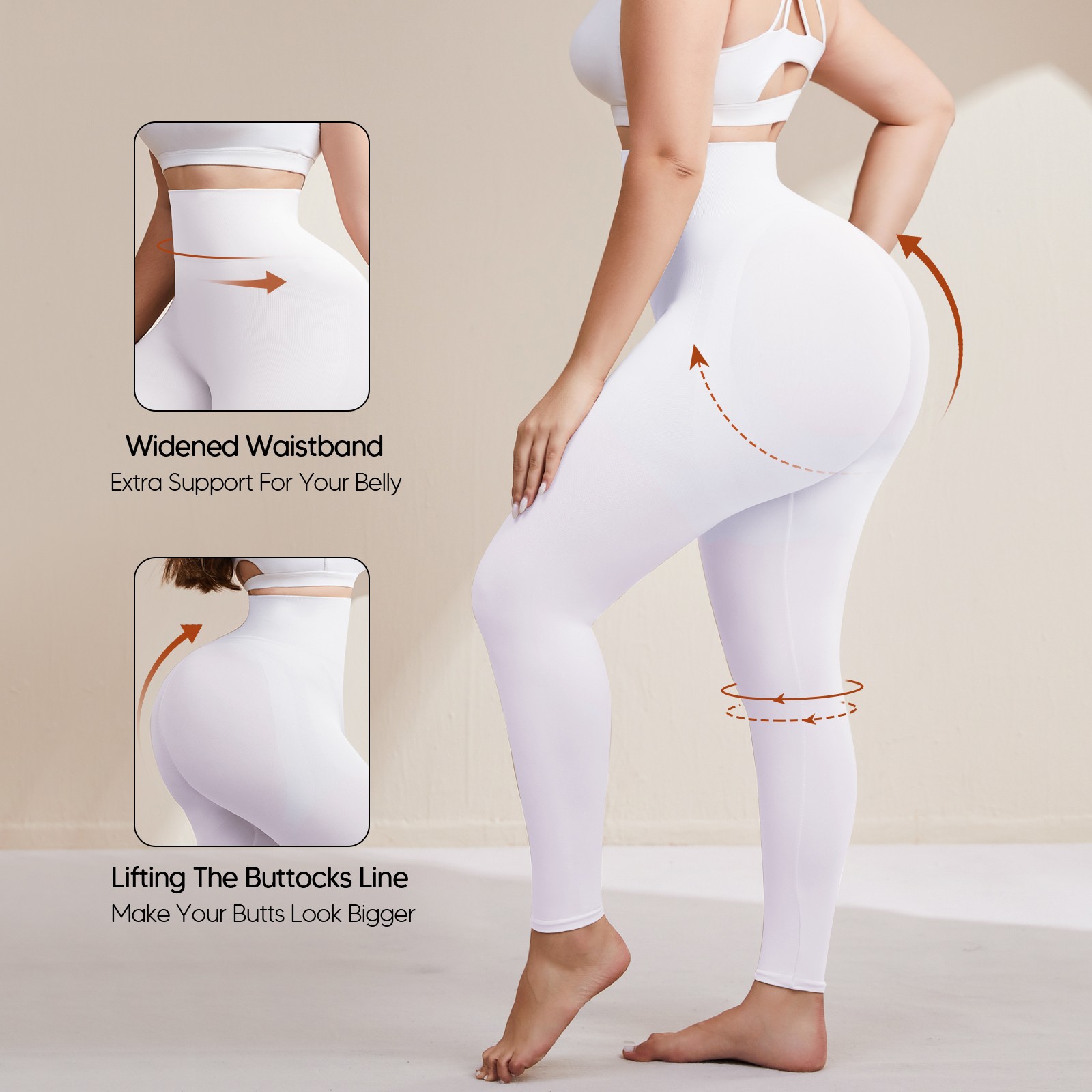 Plus Size Slimming Anti Cellulite Compression High Waist Leggings Leg Shaper