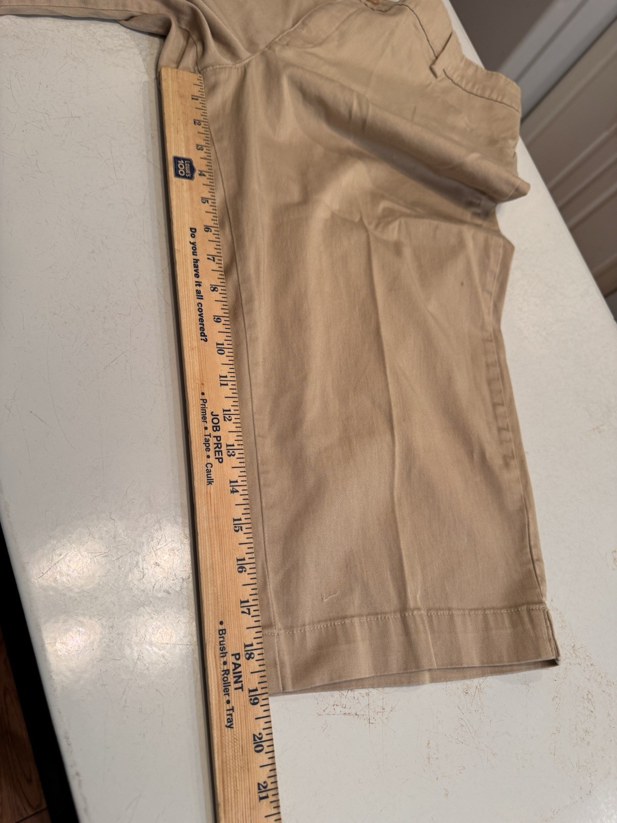 Lee Capris Cropped Pants Womens 12 M Natural Fit Below Waist Khaki Tan 35×19