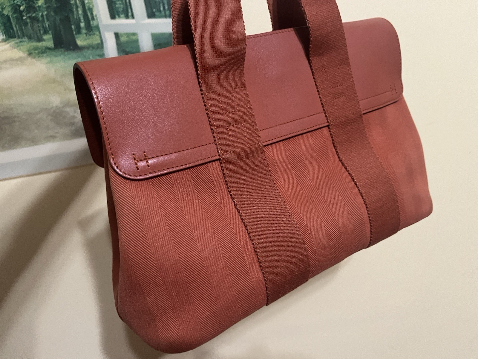 Hermes Valparaiso Bag Toile and Leather PM