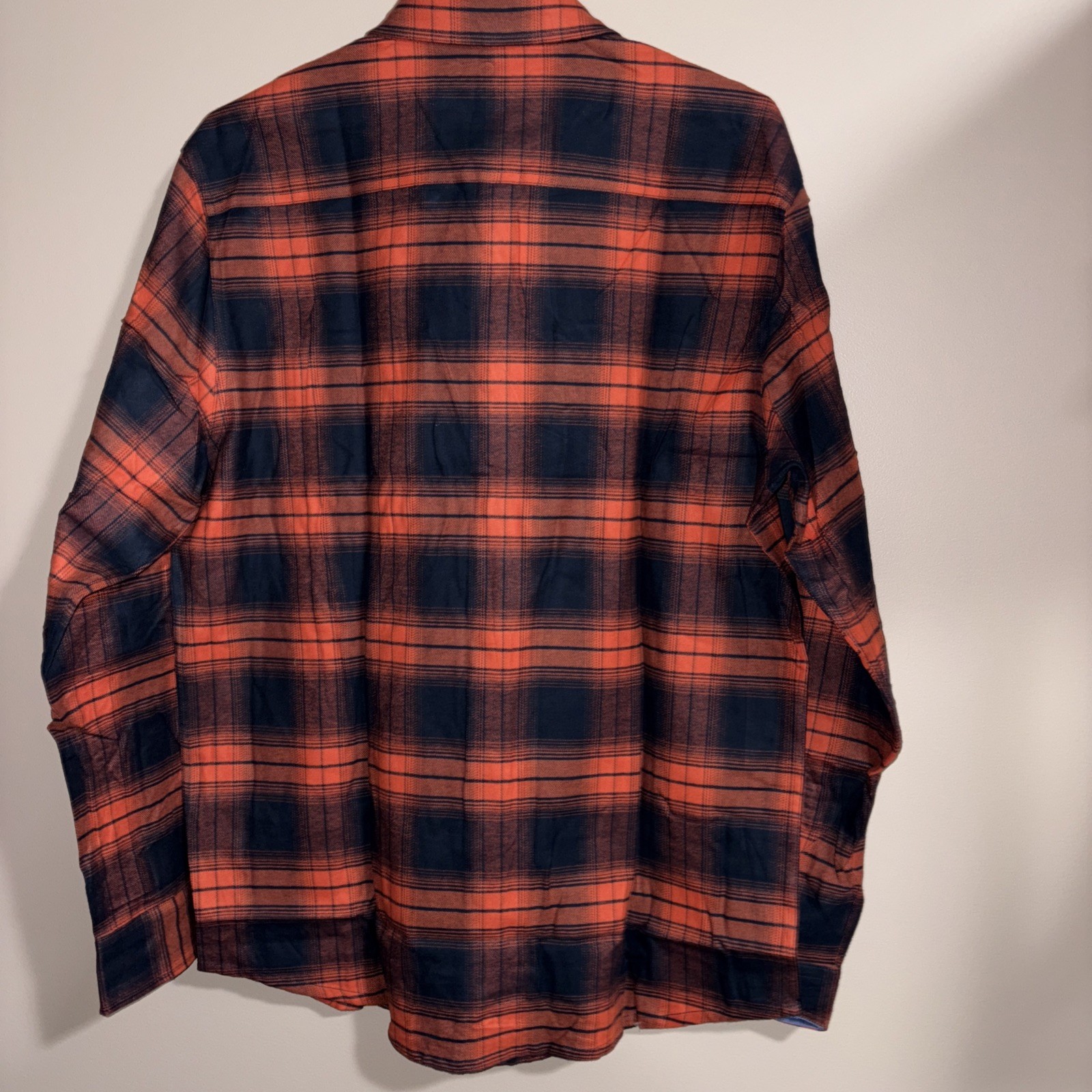 Tacvasen Men’s Long Sleeve Flannel Shirt Color: Orange Plaid Size: L NEW!