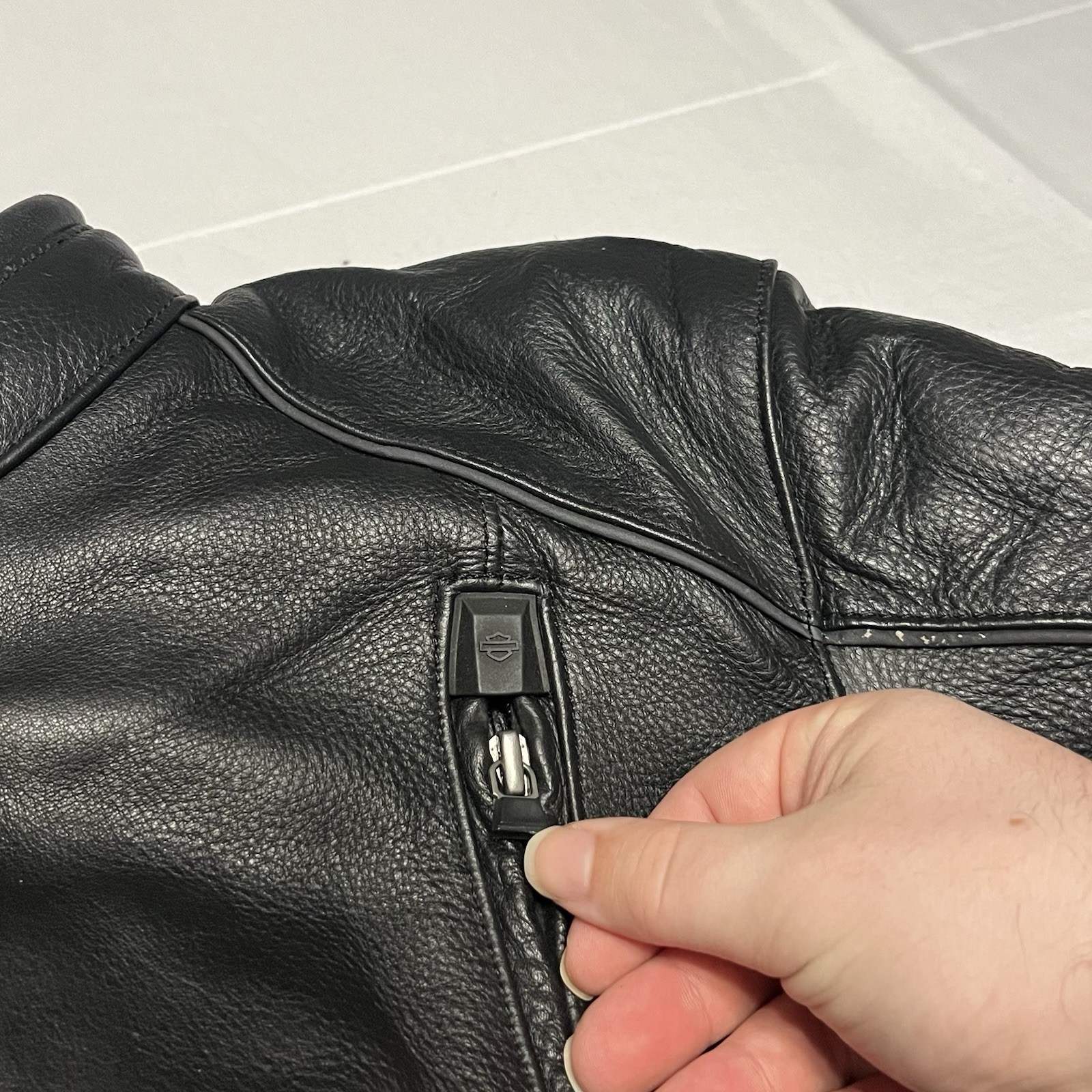 Harley Davidson FXRG Series Black Leather Motorcycle Jacket & Liner Women’s M