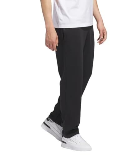 Adidas Fleece Pant with Pockets High Rise Waist elastic tie Open Leg Black/Gray