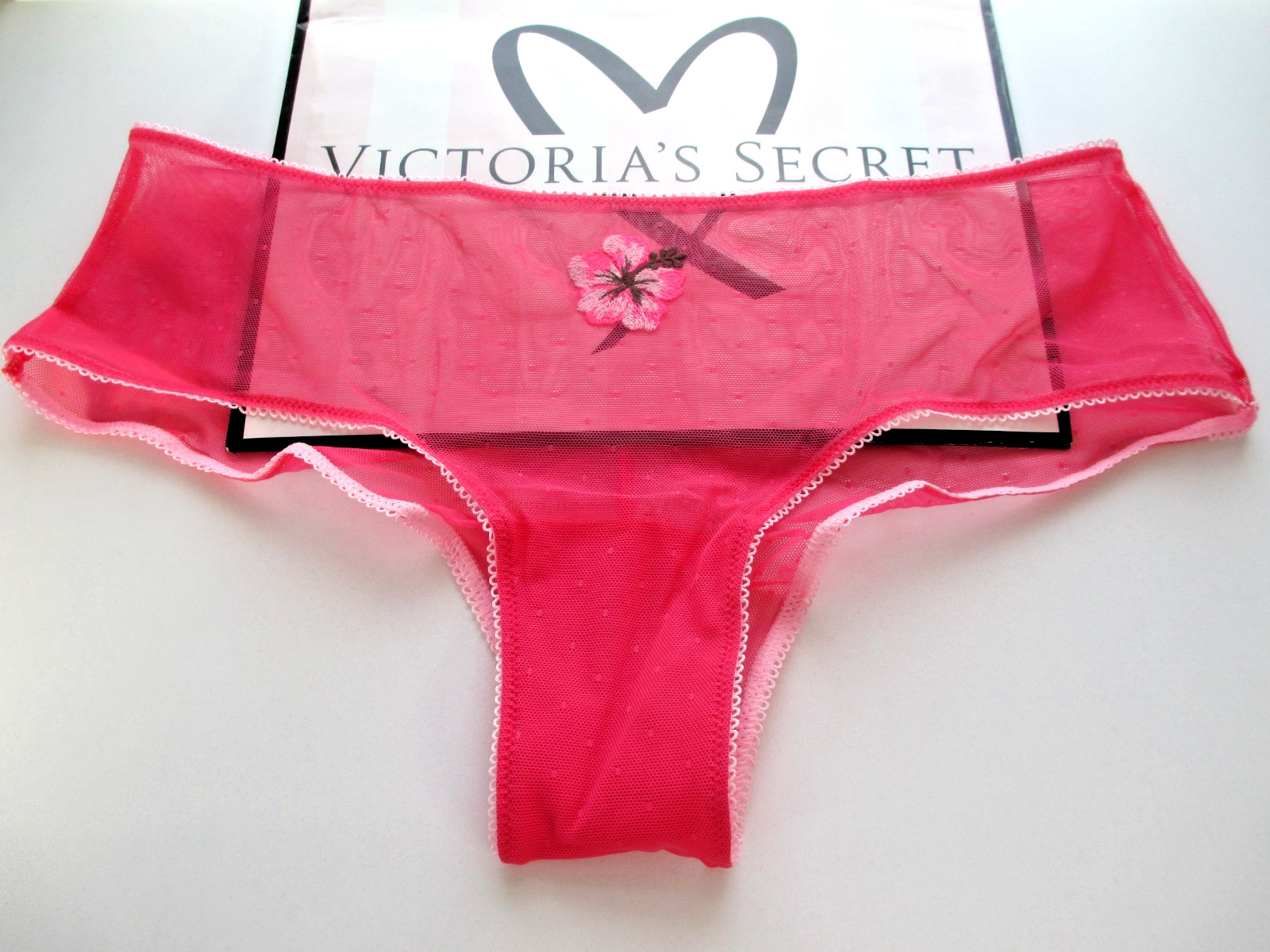 VICTORIA’S SECRET PINK Wink High Leg Cheeky Panty S M L XL Pink NWT Mesh Dot VS