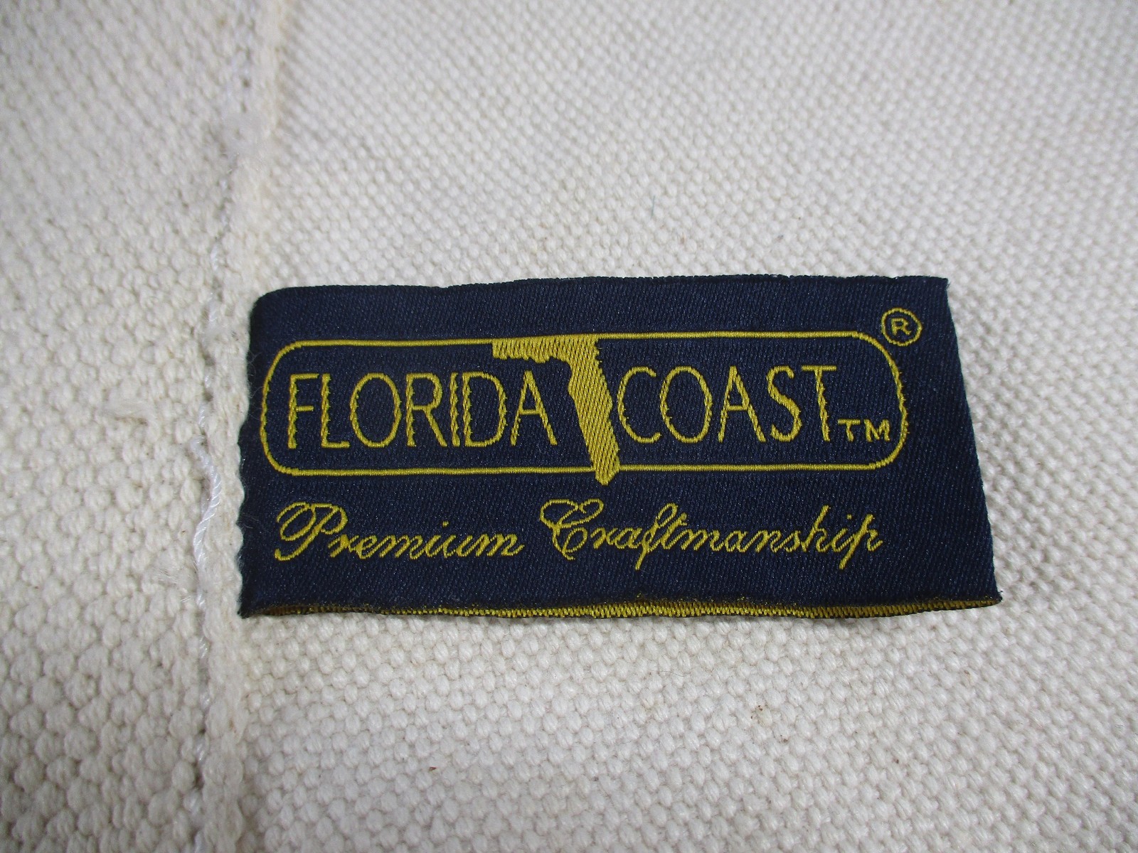 Florida Coast Tote Bag Unisex Large Beige Canvas Bottom Studs Beach Travel