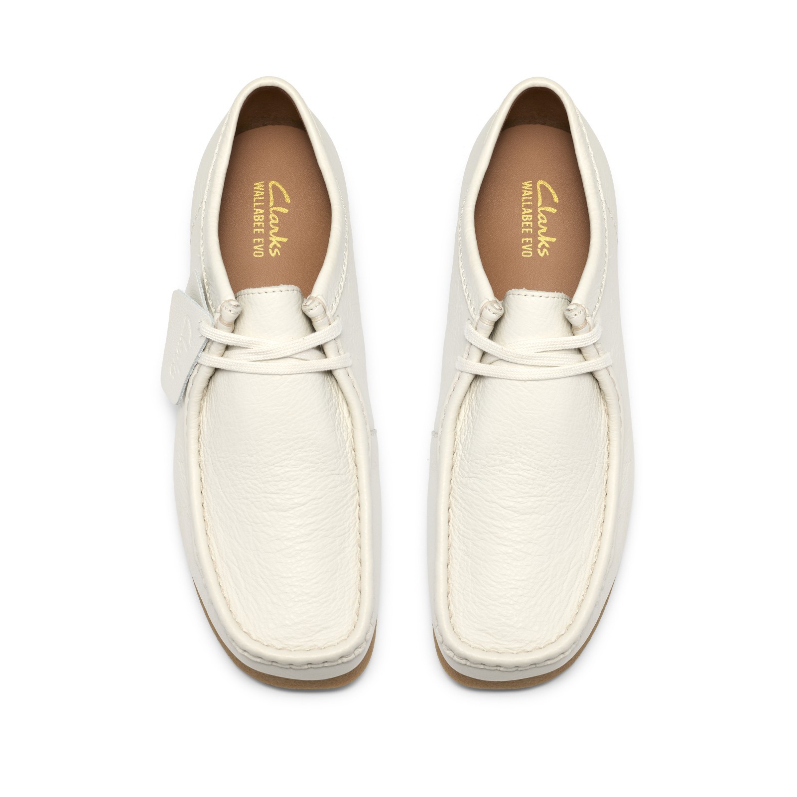 New Men Clarks Wallabee Evo Low White Leather Rubber Bottom Comfortable Shoes