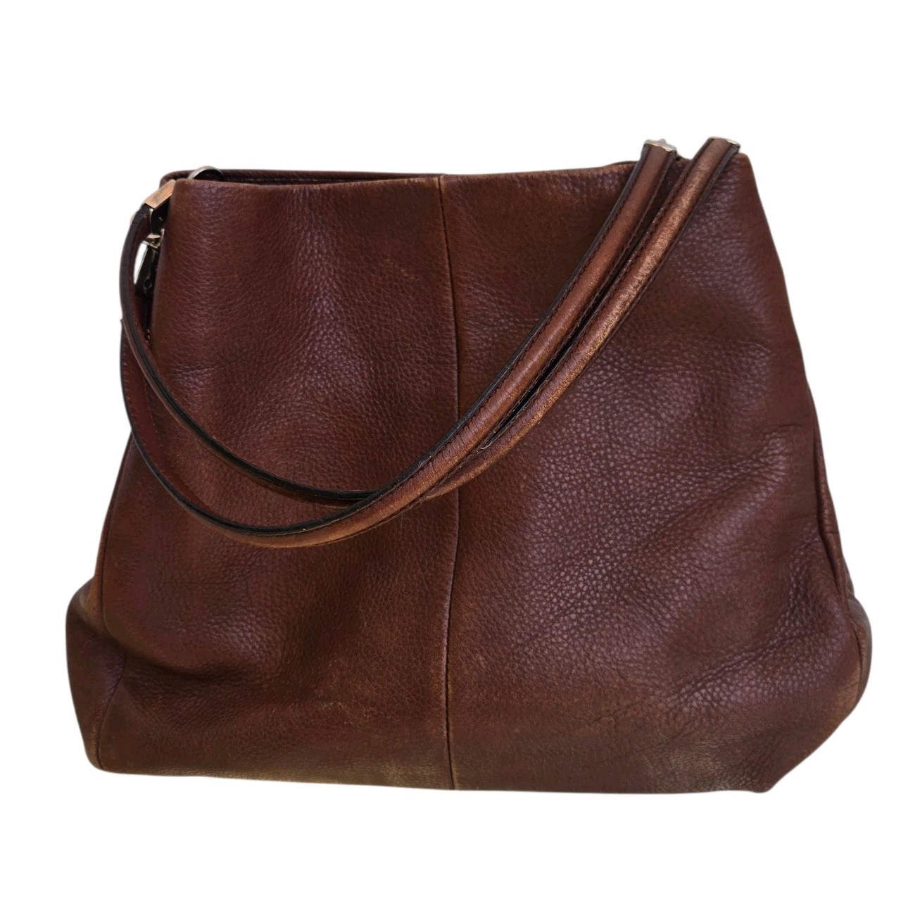 Coach Madison Phoebe Pebbled Leather Hobo Brown Shoulder Bag Purse H1376-26224