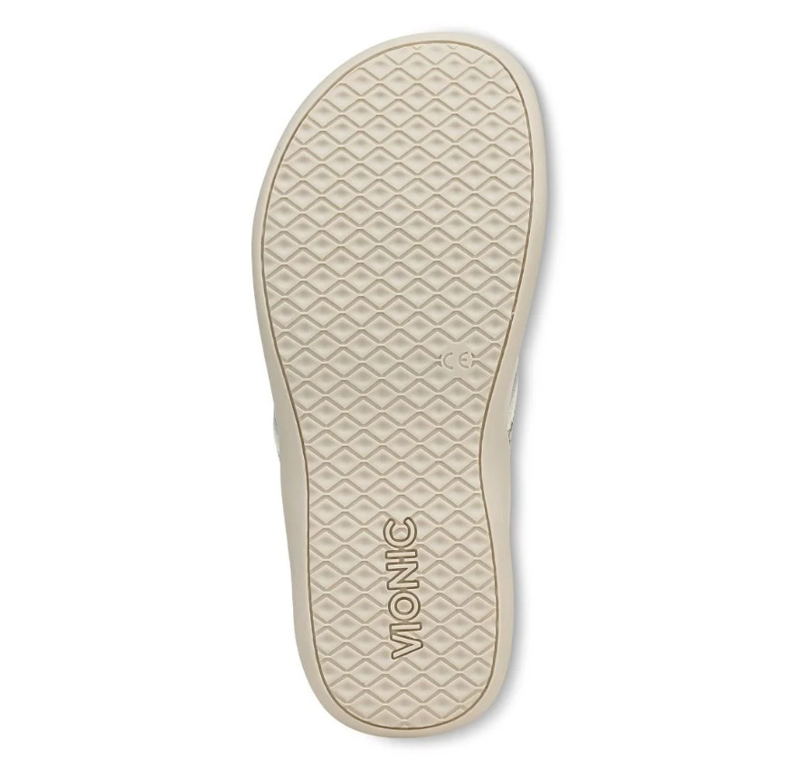VIONIC Tide 2.0 Toe Post Sandal, Cream Snake Print Leather