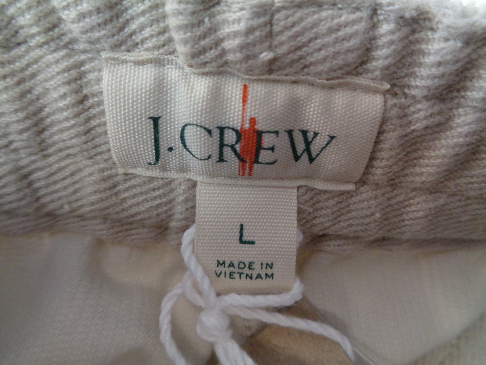 J.CREW Men’s Large Corduroy Drawstring Short Stone 5″ Elastic Waist Shorts NWT