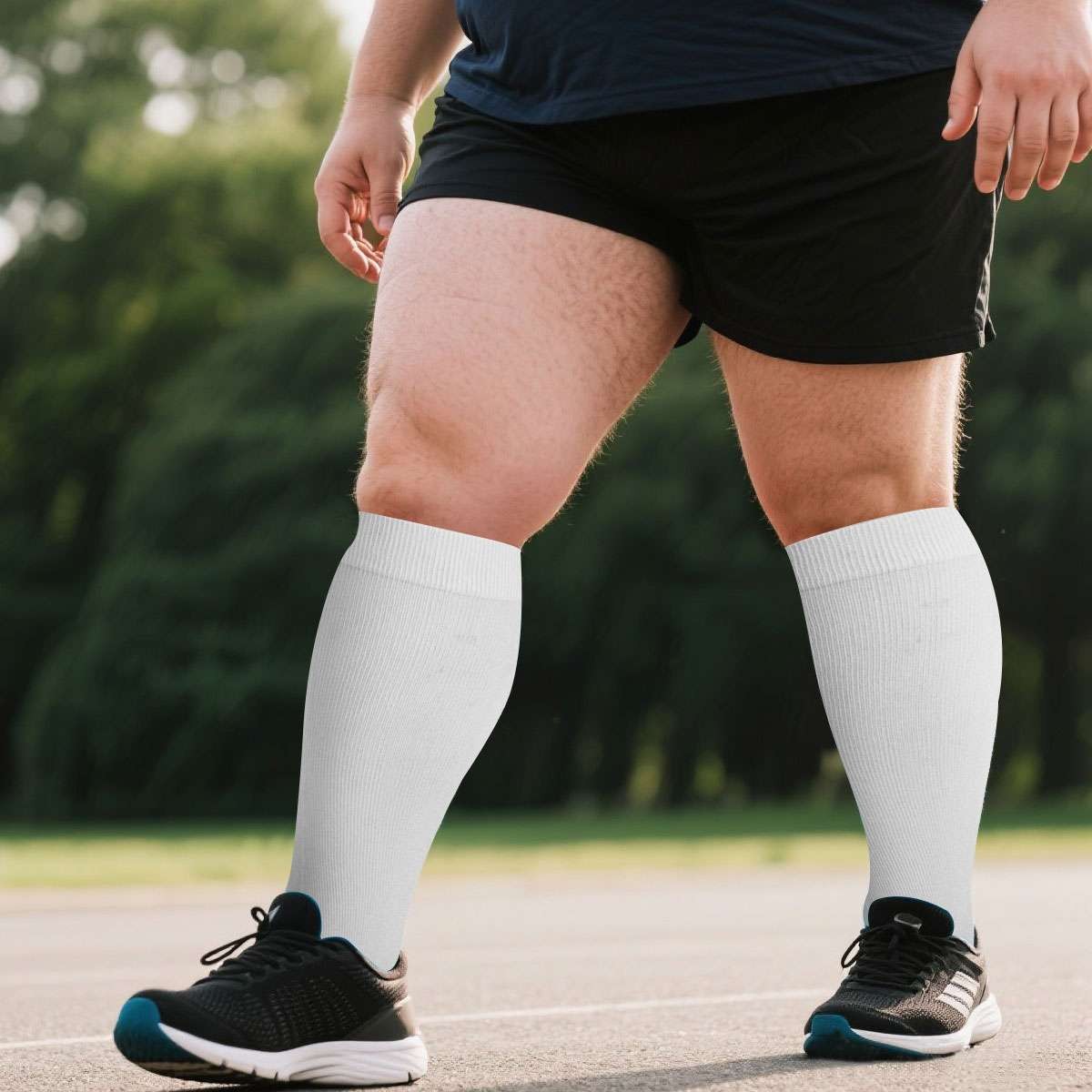 1-3Pair Unisex Plus Size Wide Calf Compression Socks 15-20mmHg Knee High Support
