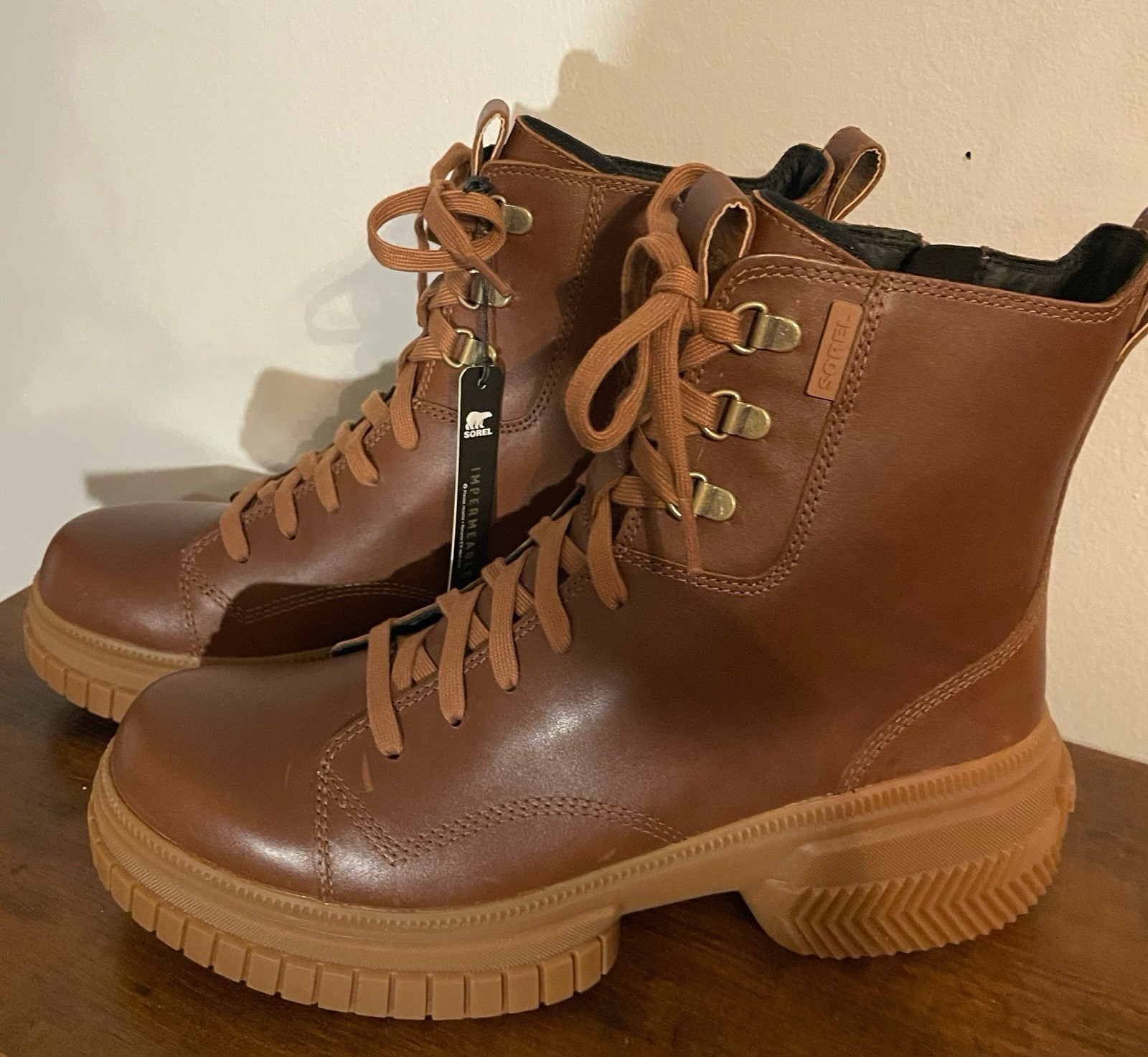 Sorel Women’s Ona Ave Boot Lace Waterproof NL5141-243 Velvet Tan Gum 2 Sz 11