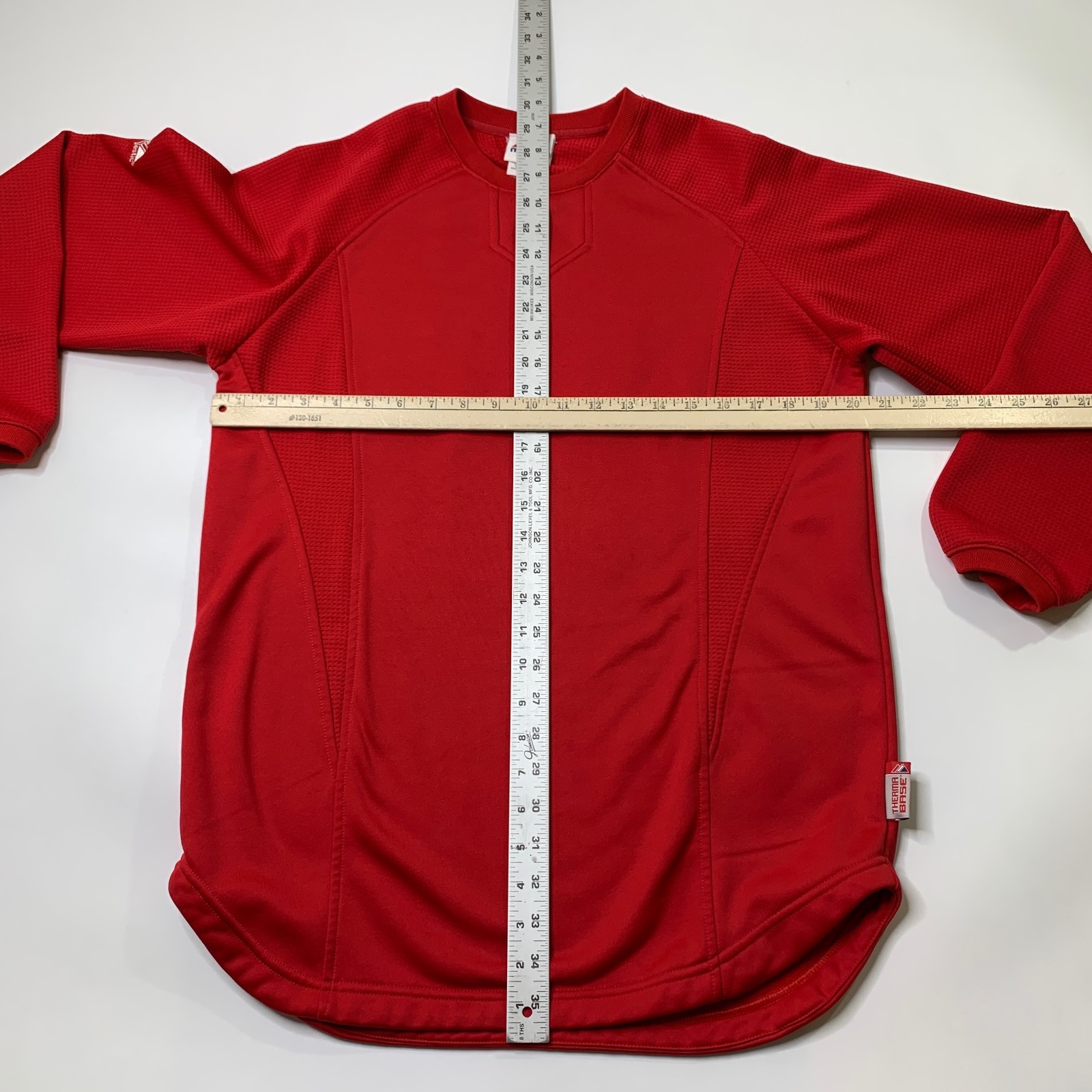Majestic Sweatshirt Mens Small Red Therma Base Batting Practice Warm Up Pullover
