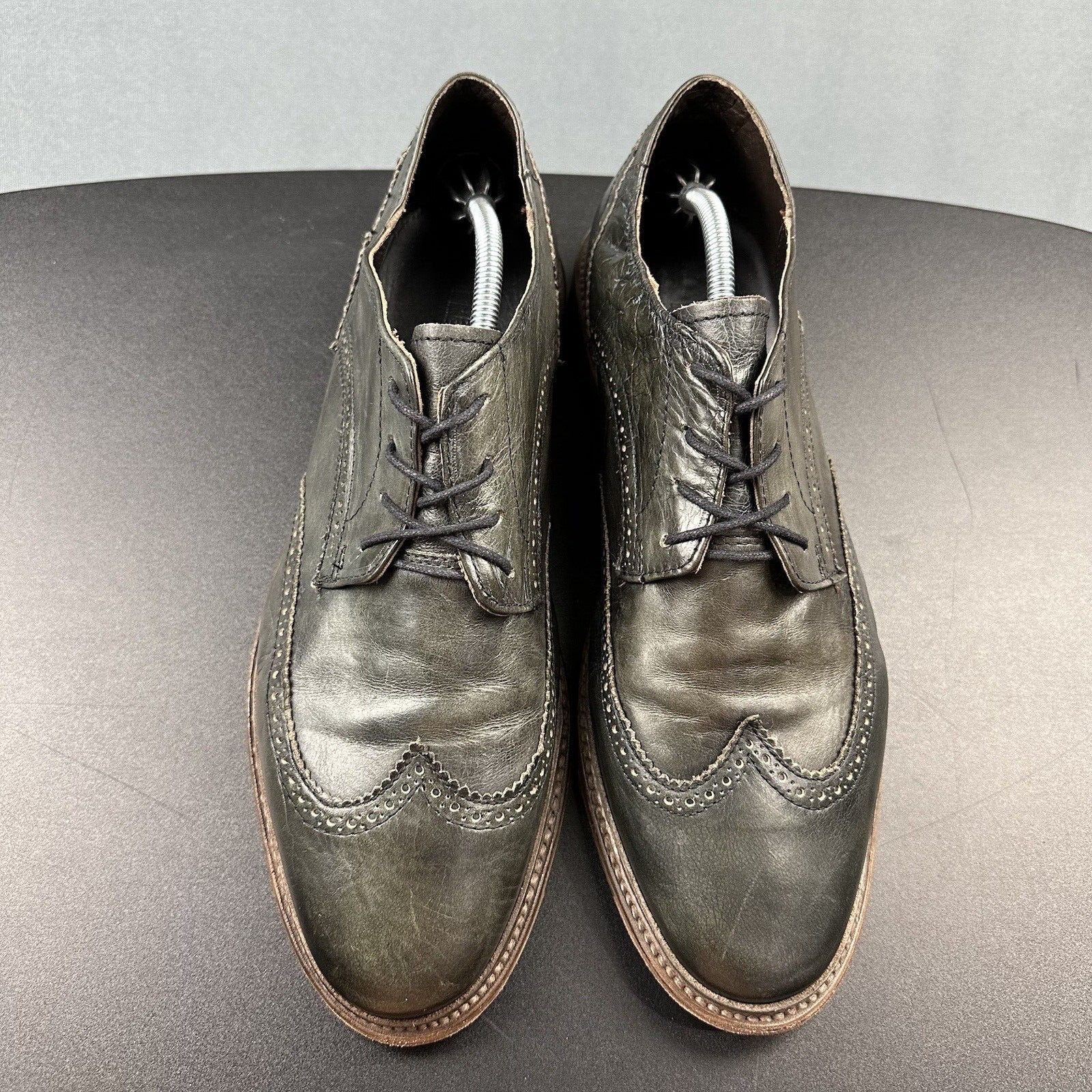 Freebird Kensington Oxford Wingtip Shoes Mens 12 Two Tone Distressed Leather*