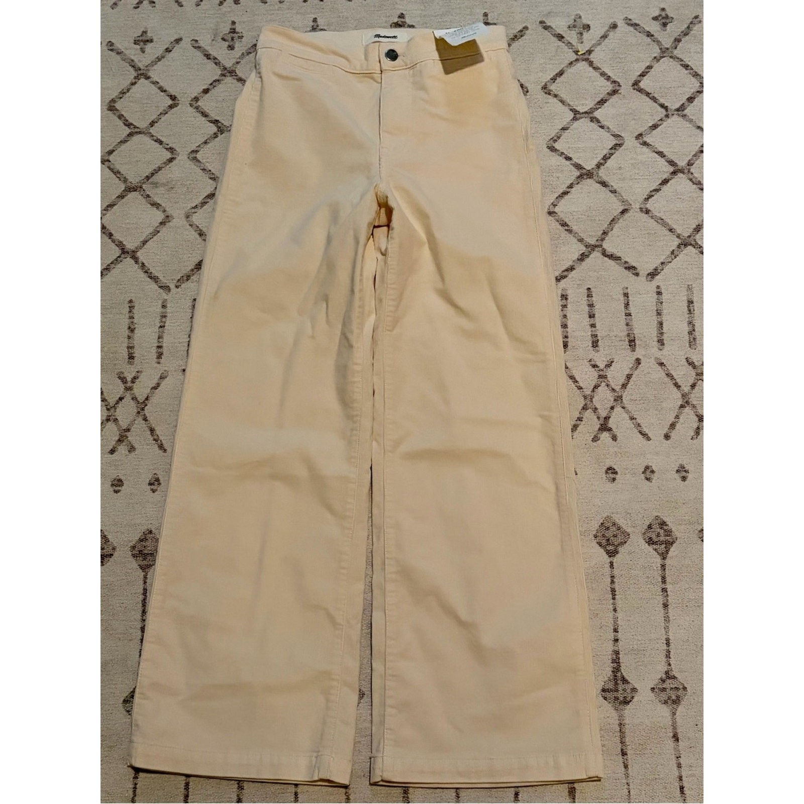 Madewell Wide Leg Corduroy Pants Vintage Ivory 25P NWT