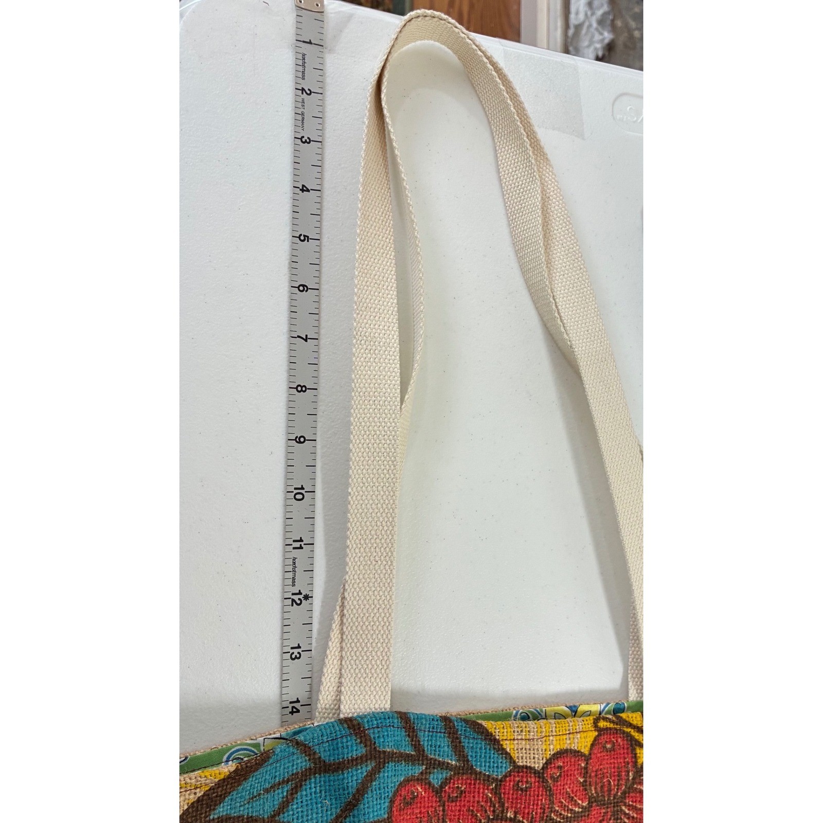 Handmade 2024 Estate Reserve Burlap Coffee Sack Tote Bag Tropical Floral Lined