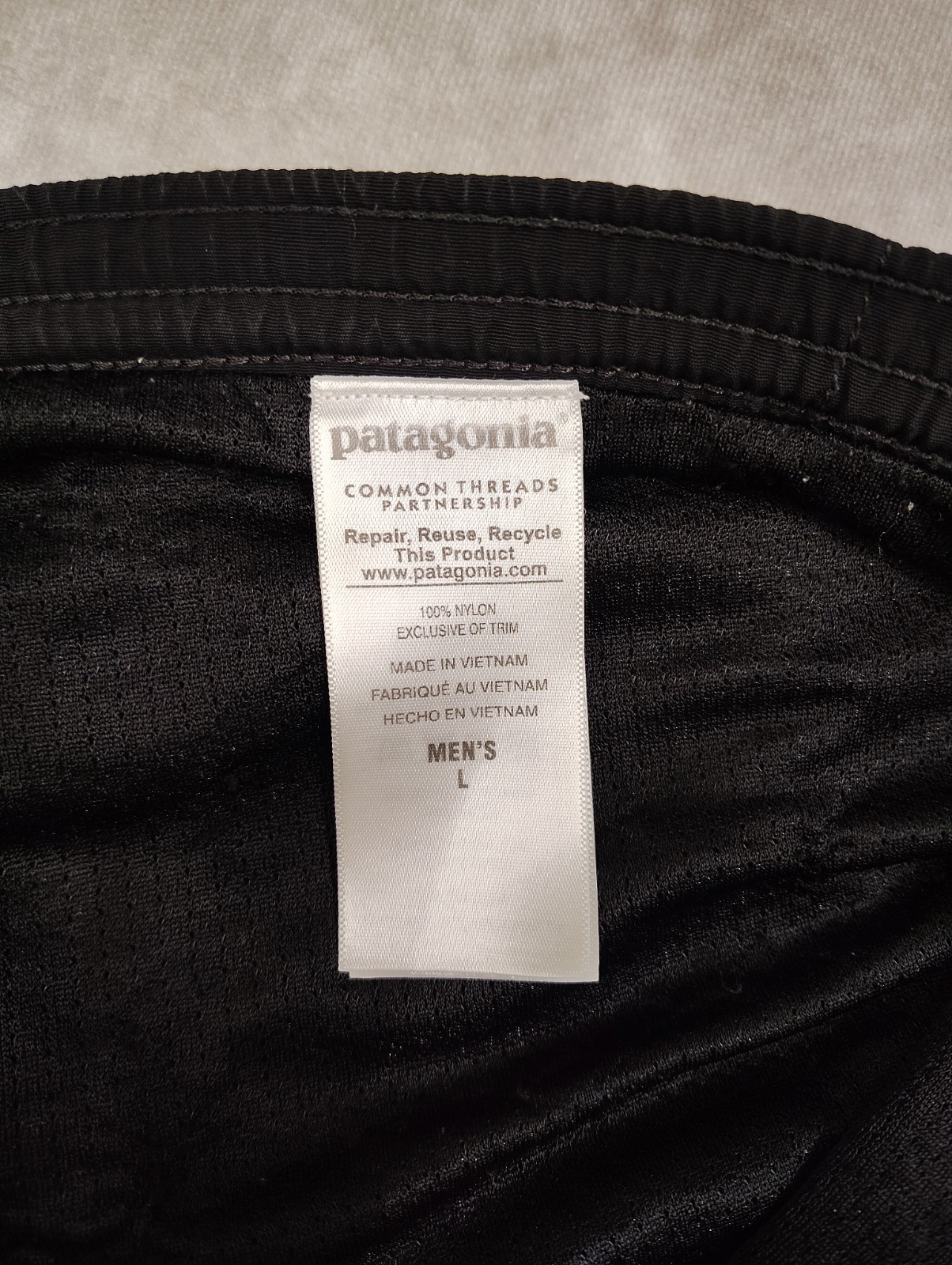 Patagonia Baggies Shorts Mens L 42 Black Lined Hybrid Swim Beach Trail 6 Inseam