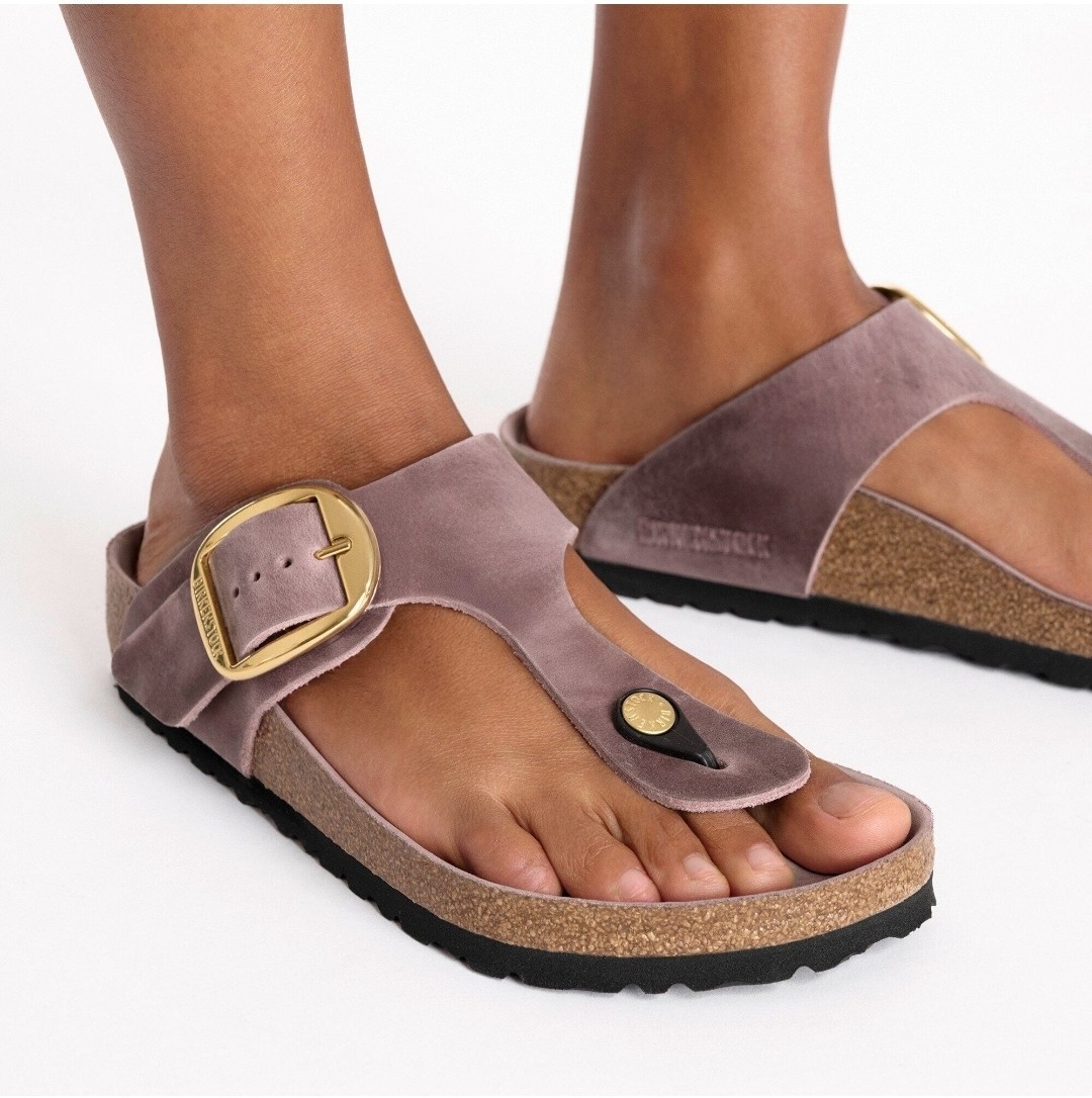 Birkenstock Gizeh Big Buckle Oiled Leather Color Lavender Size 39 Regular Wide