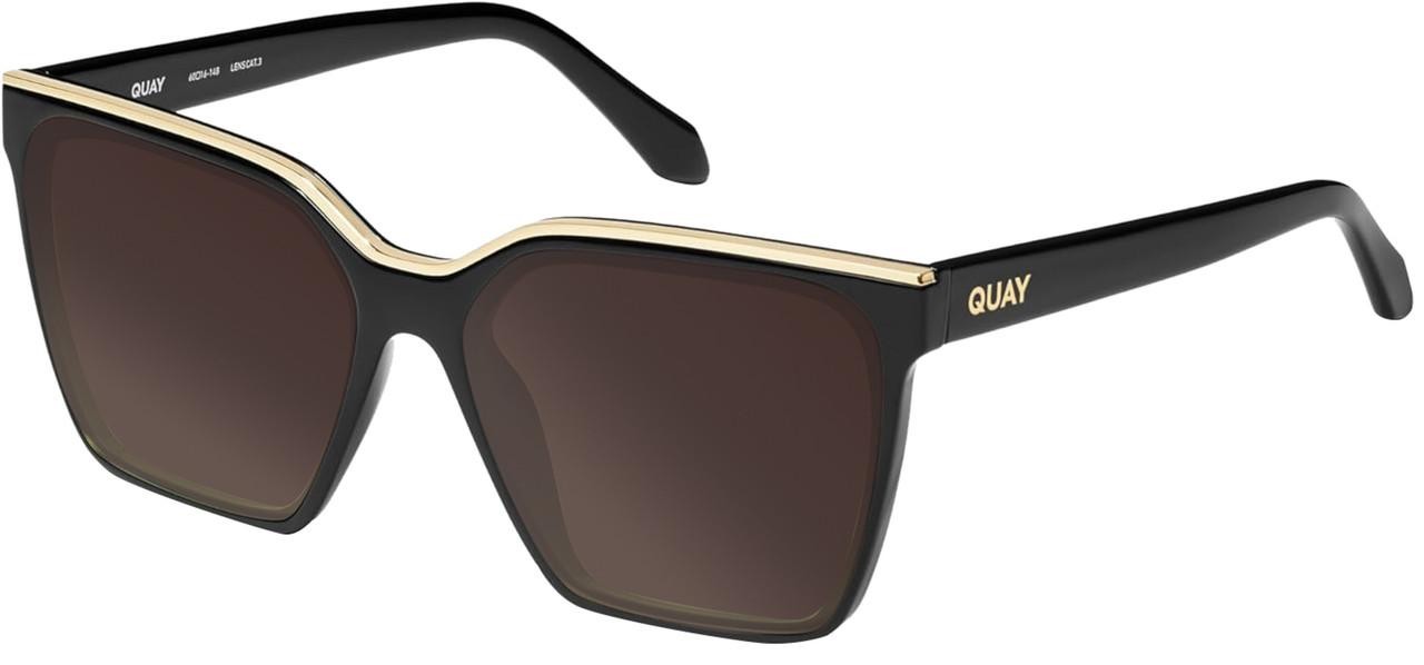 QUAY Level Up Womens Square Polarized Sunglasses Matte Black 60mm 4 LENS OPTIONS