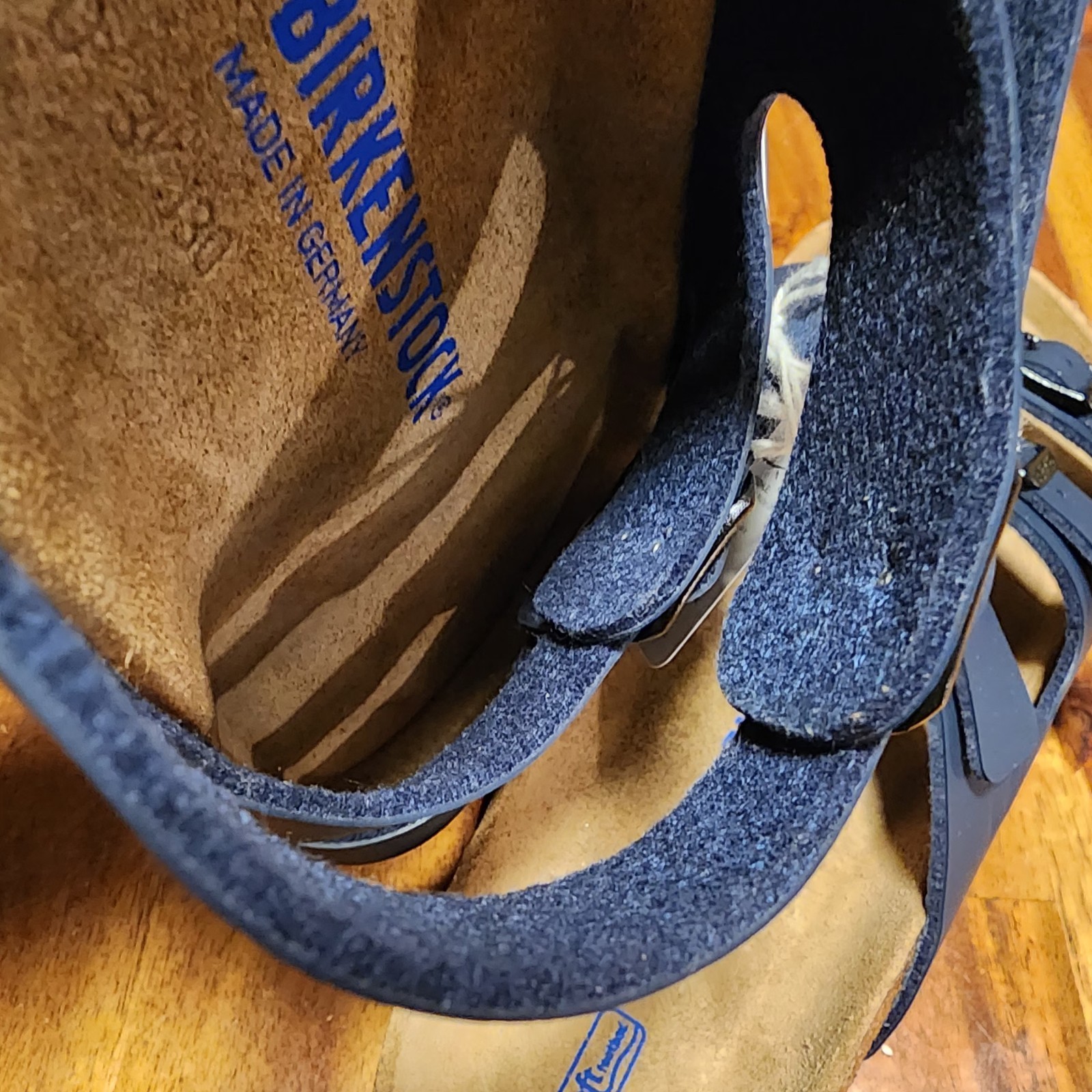 Birkenstock Florida Soft Footbed Birko-Flor Sandals Navy Blue EU 43 M10|W12 NWOB