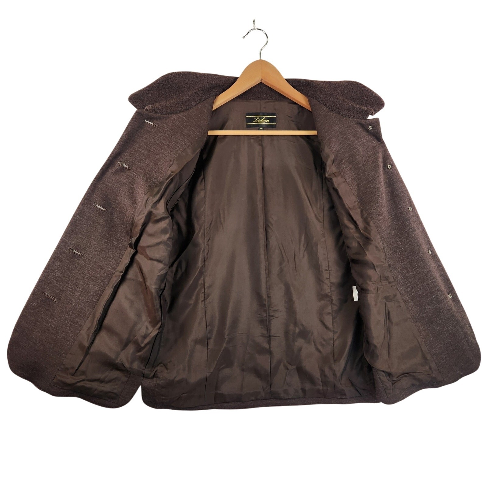 Leilian Original Japanese Designer Wool Jacket Women’s SZ LG Chocolate Brown EUC