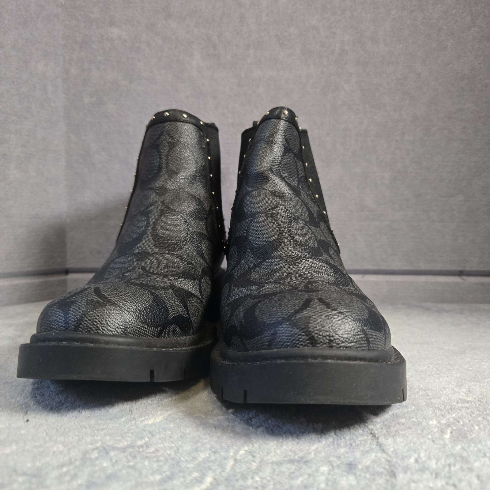 Coach Lory Signature Bootie Grey Black Size 6.5 B NWOB MSRP: $250.00