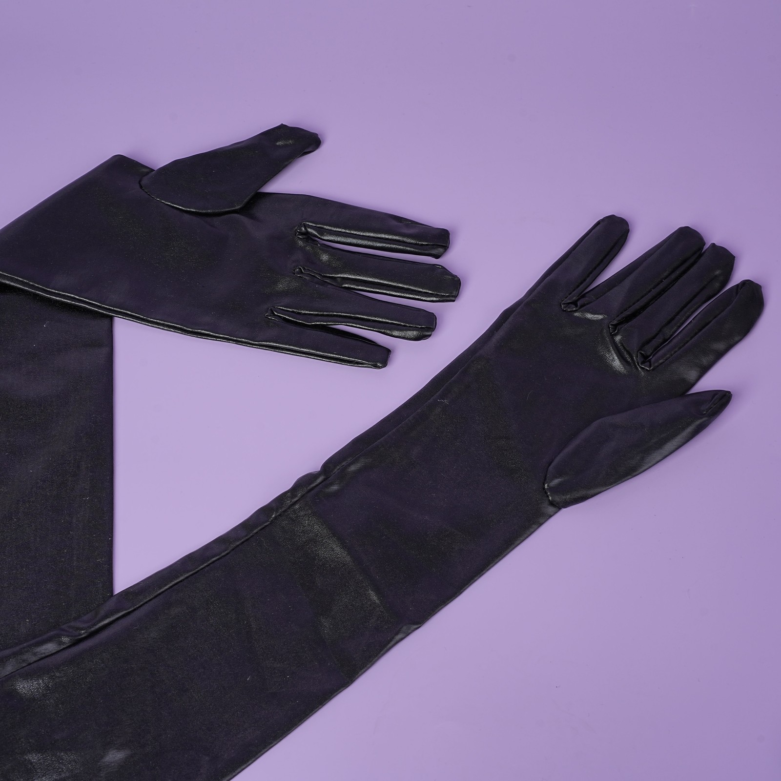 Patent Leather Wet Look Arm Length Gloves Opera Gloves Woman Roleplay Woman New