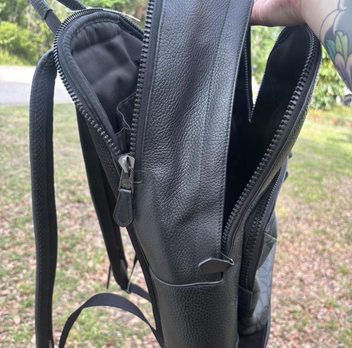 COACH Disney x Marvel Black Panther Leather Backpack w/ Signature Canvas