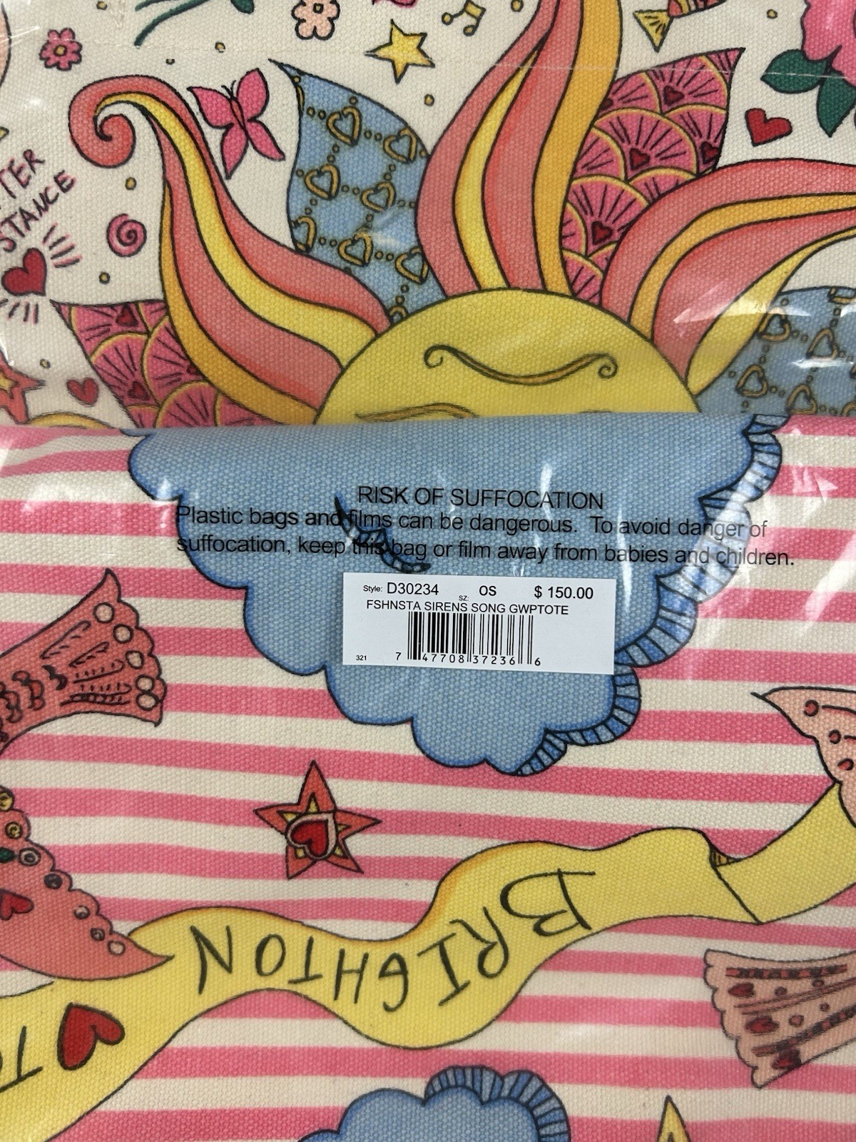 Brighton Siren’s Song Tote Canvas Mermaid Love Beach Tote Bag D30234 MSRP $150