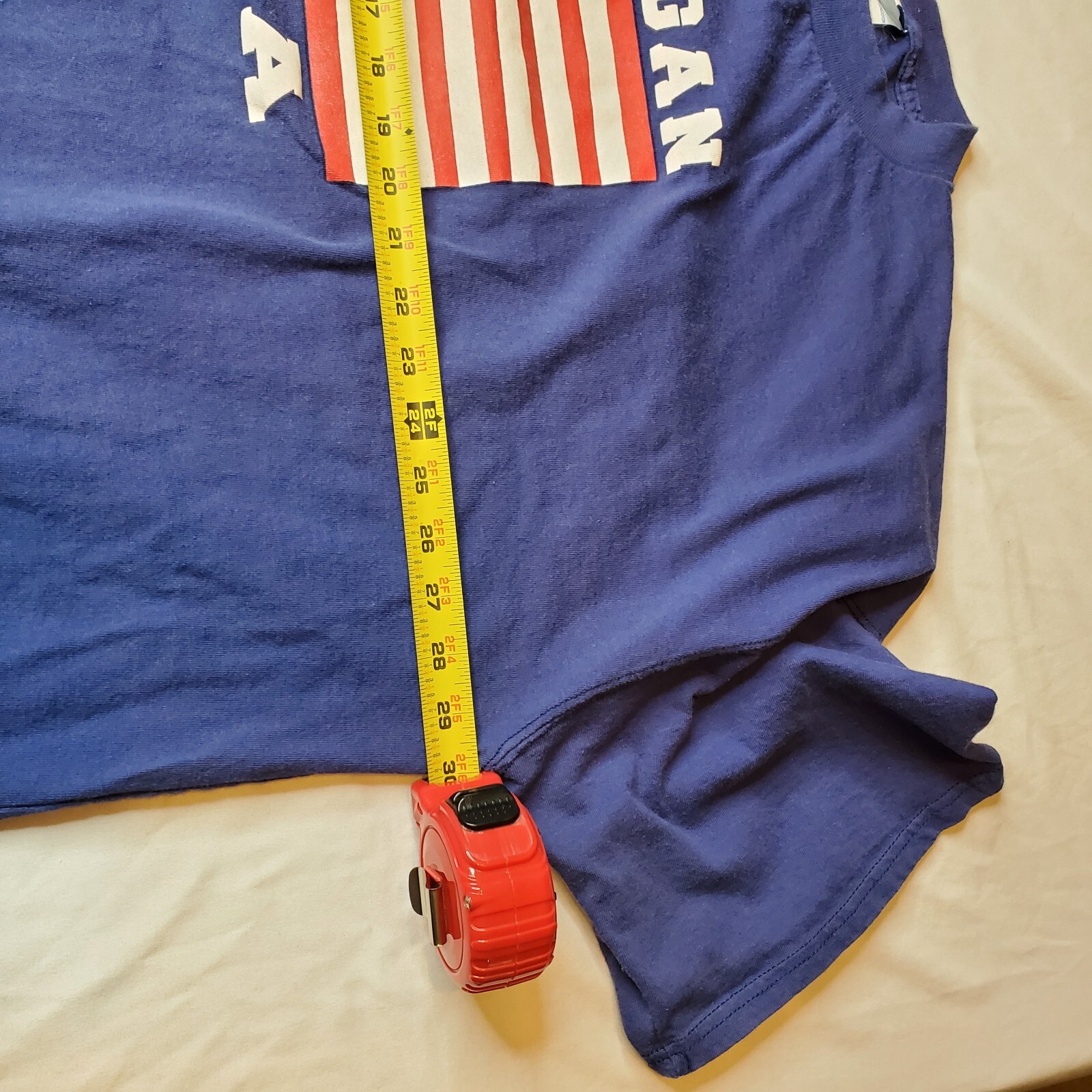 Vintage Discus Athletic T-shirt Michigan USA Mens 4XL Blue Flag 30Wx29L